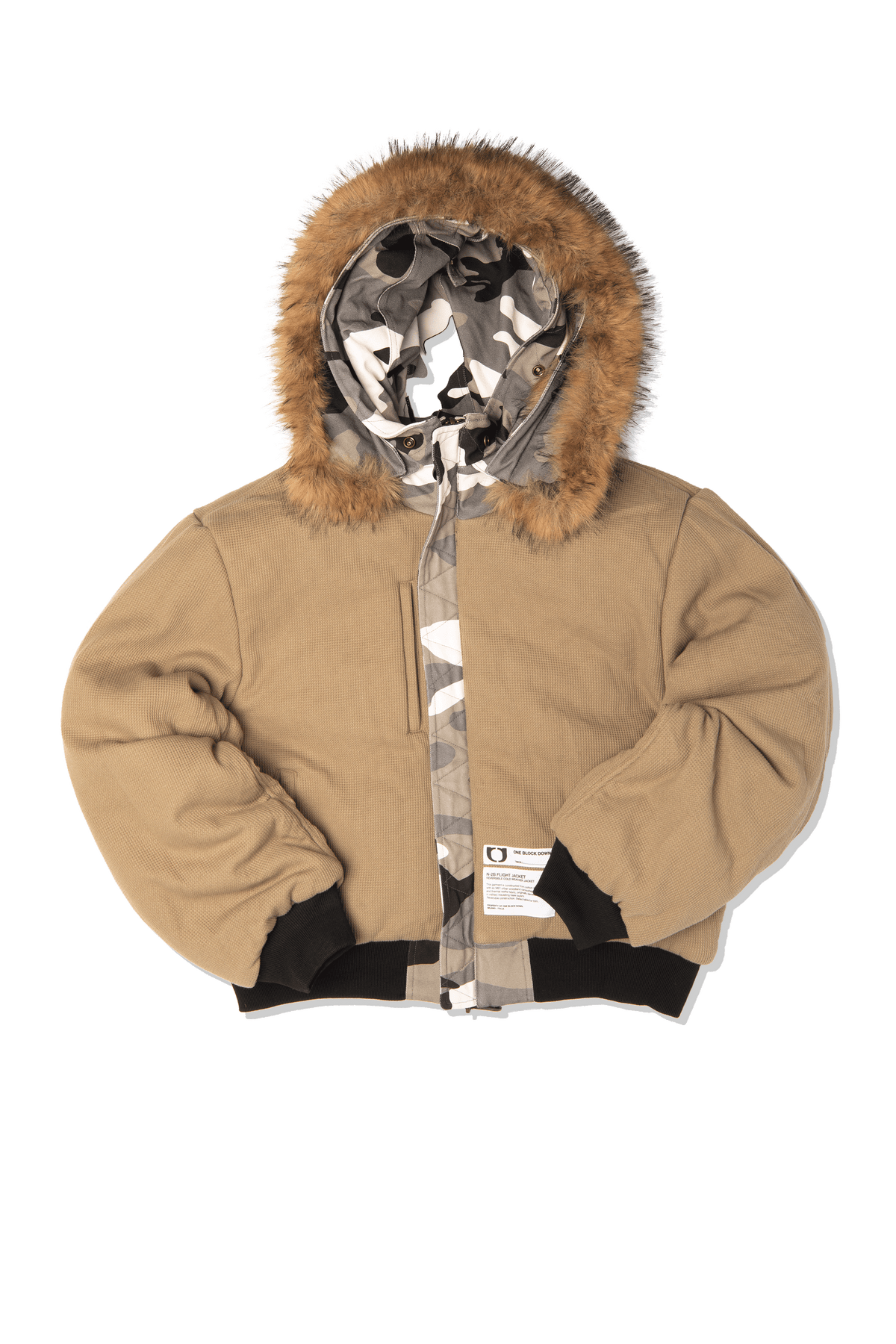 Reversible Camo Hood Bomber
