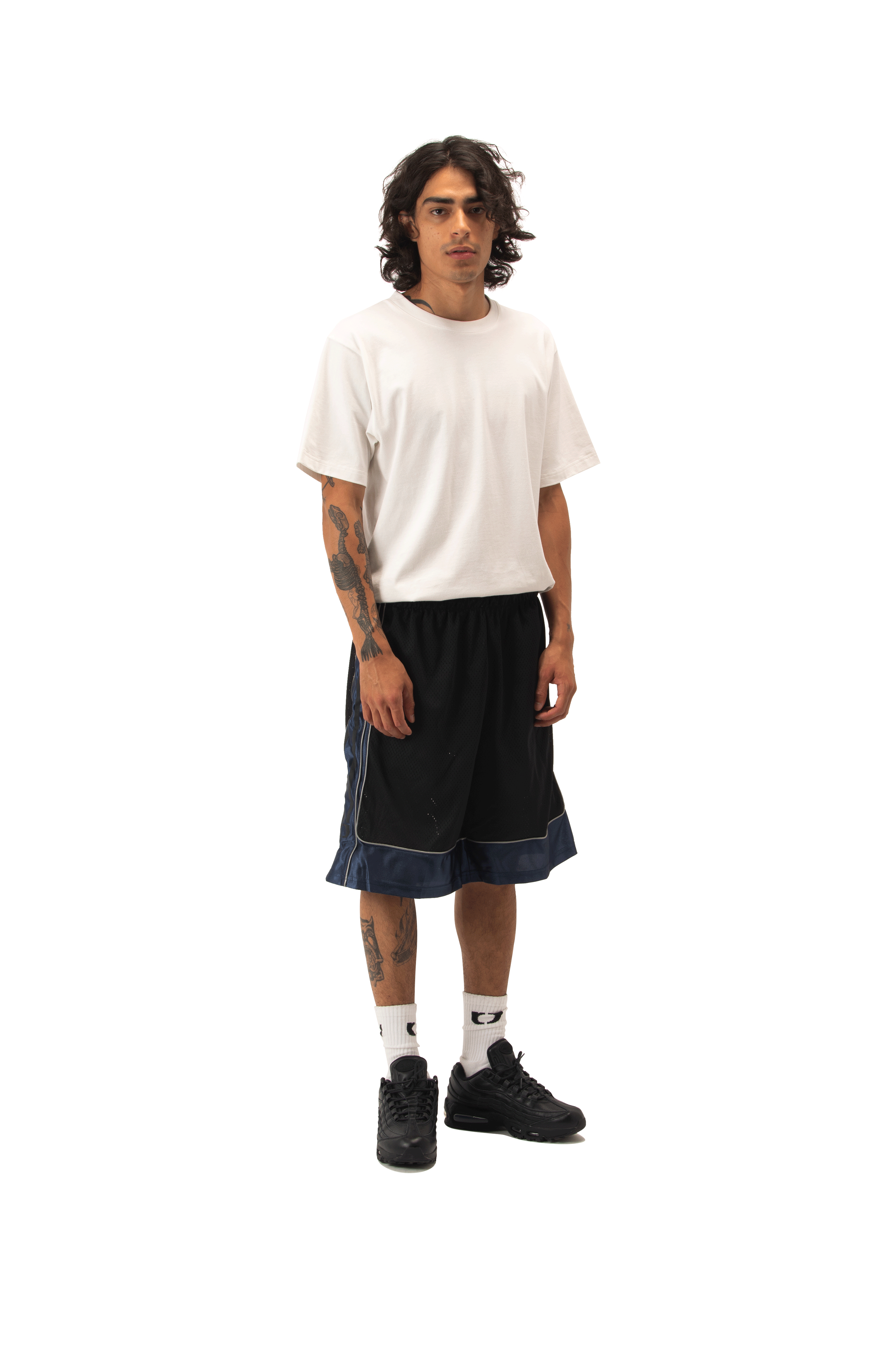 Mesh Puff Print Basketball Shorts