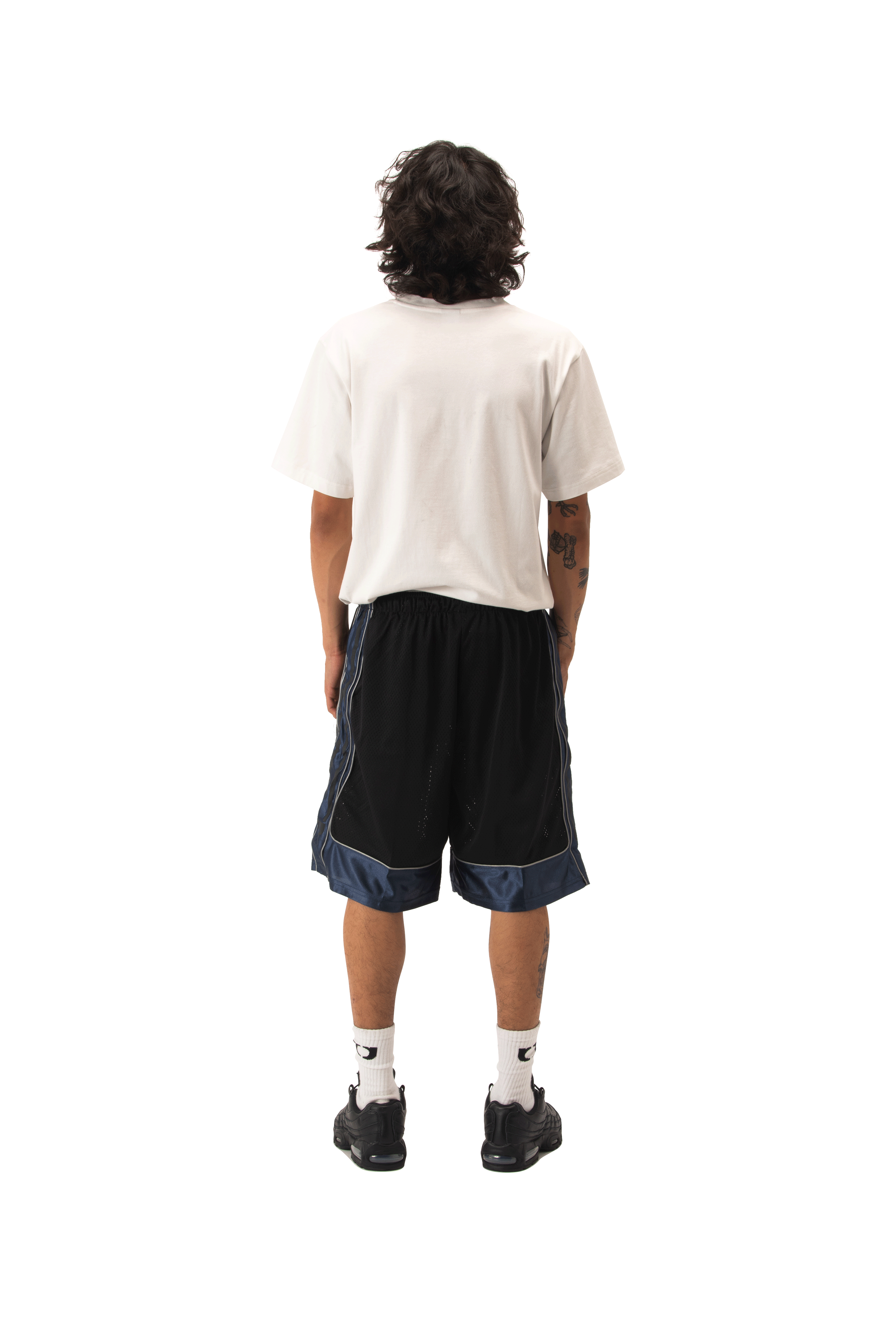 Mesh Puff Print Basketball Shorts