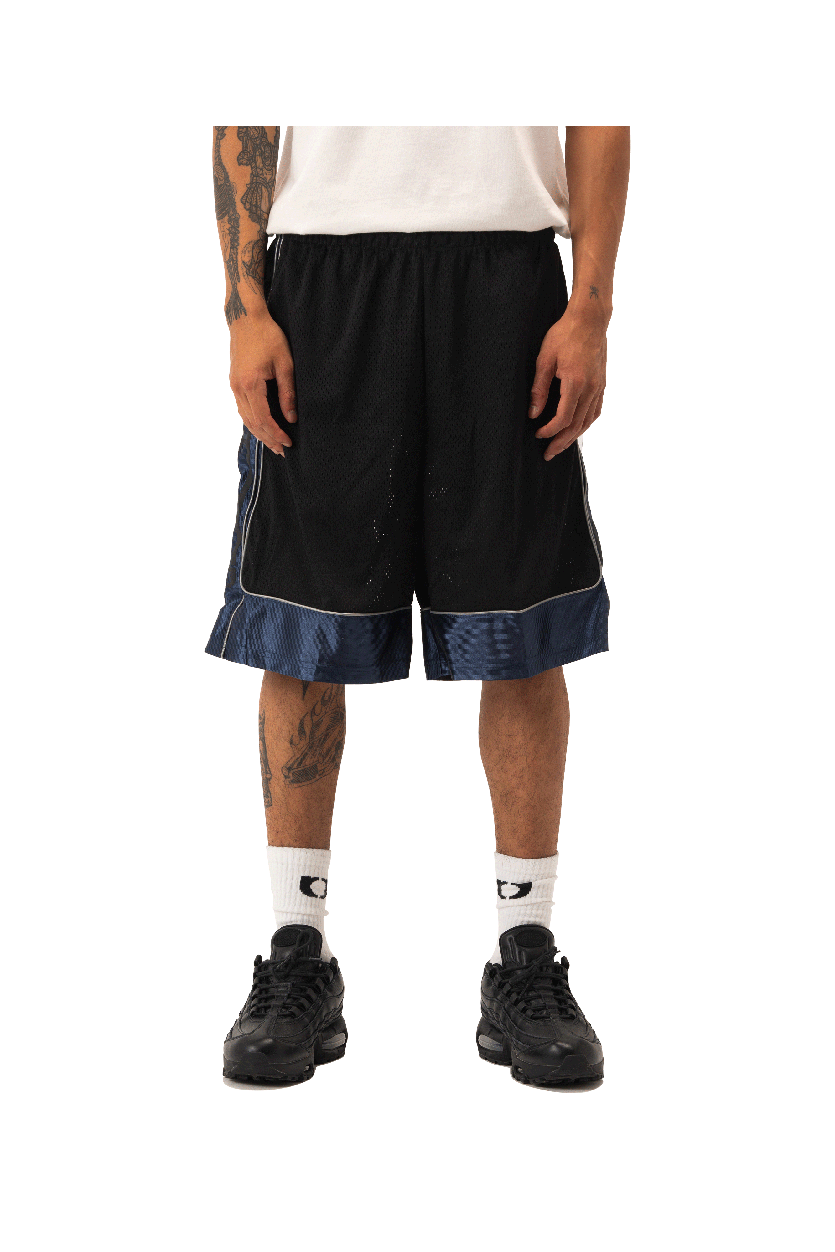 Mesh Puff Print Basketball Shorts