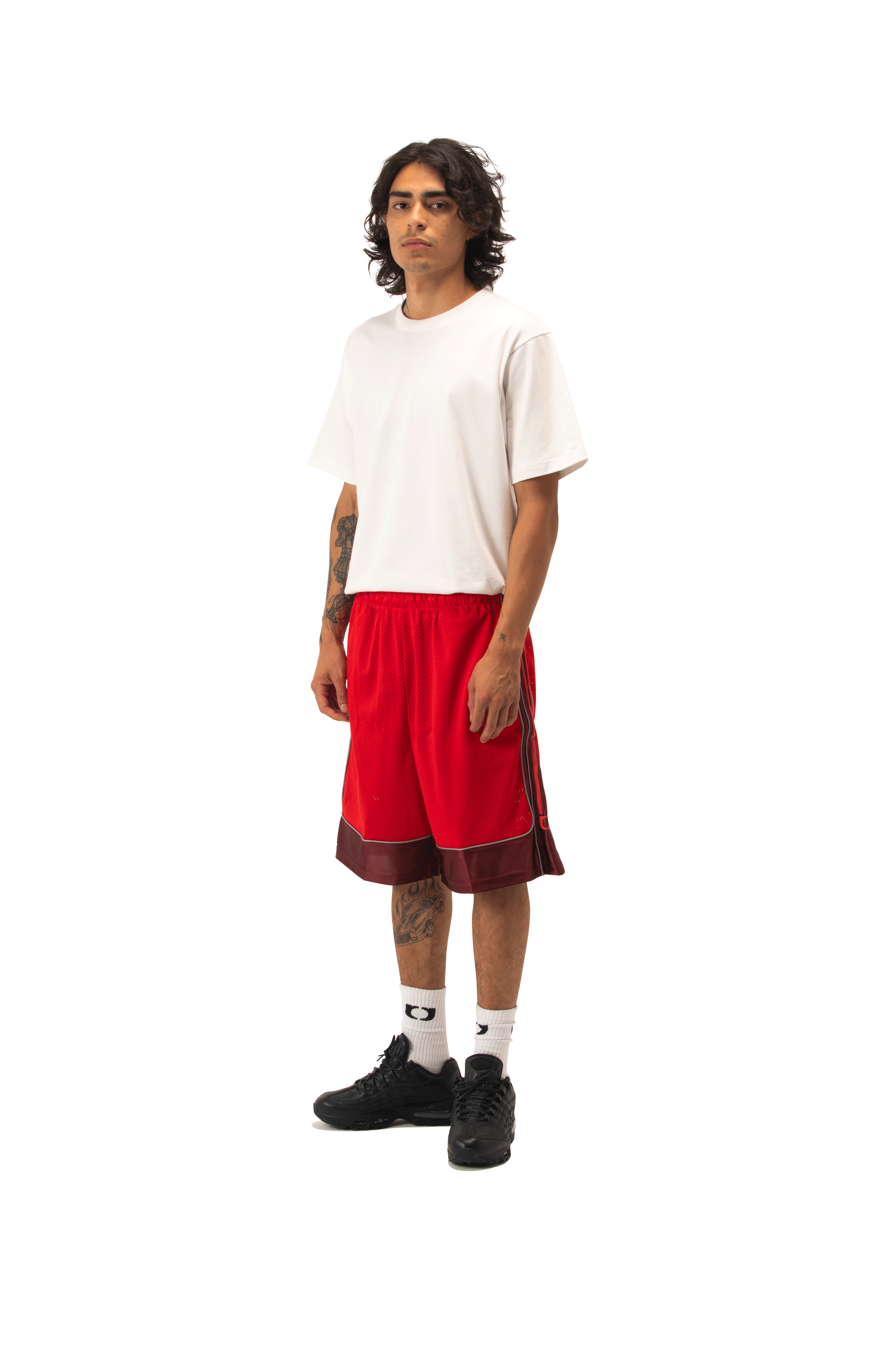 Mesh Puff Print Basketball Shorts