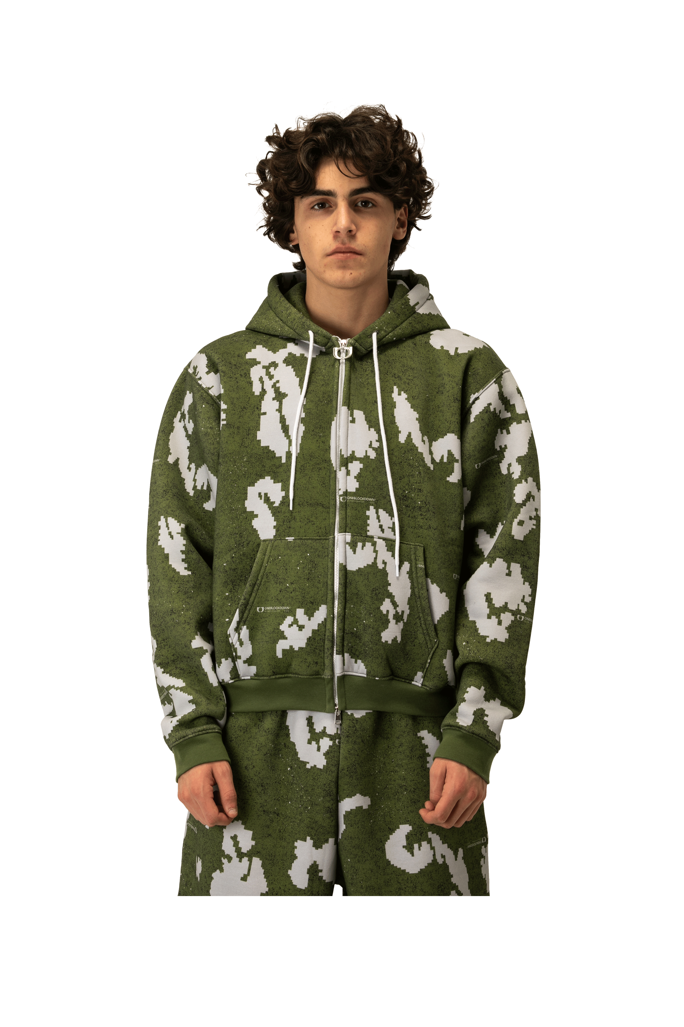 Moss Digi Camo Zipped Hoodie