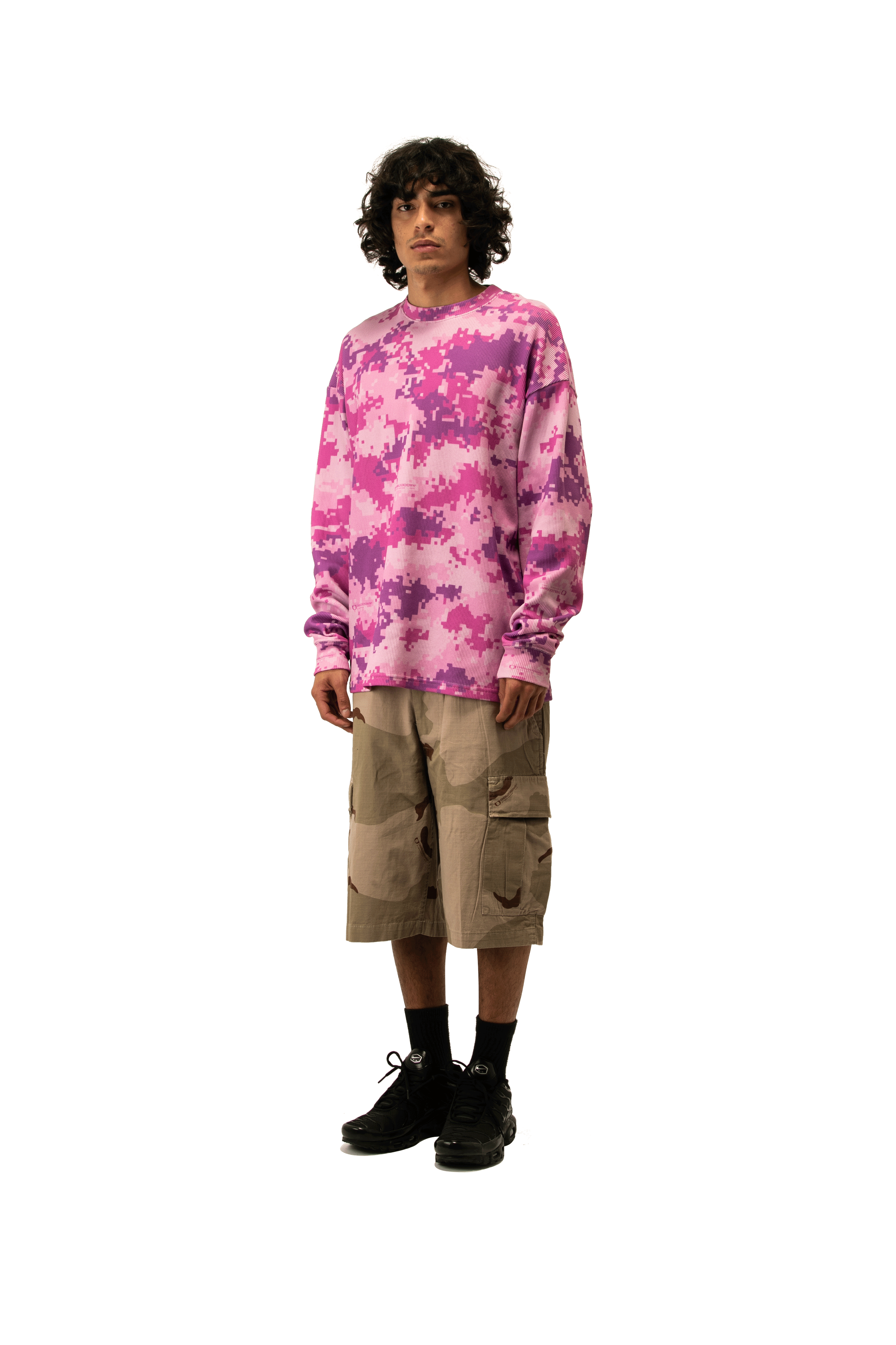 Pink Digi Camo Waffle Crewneck