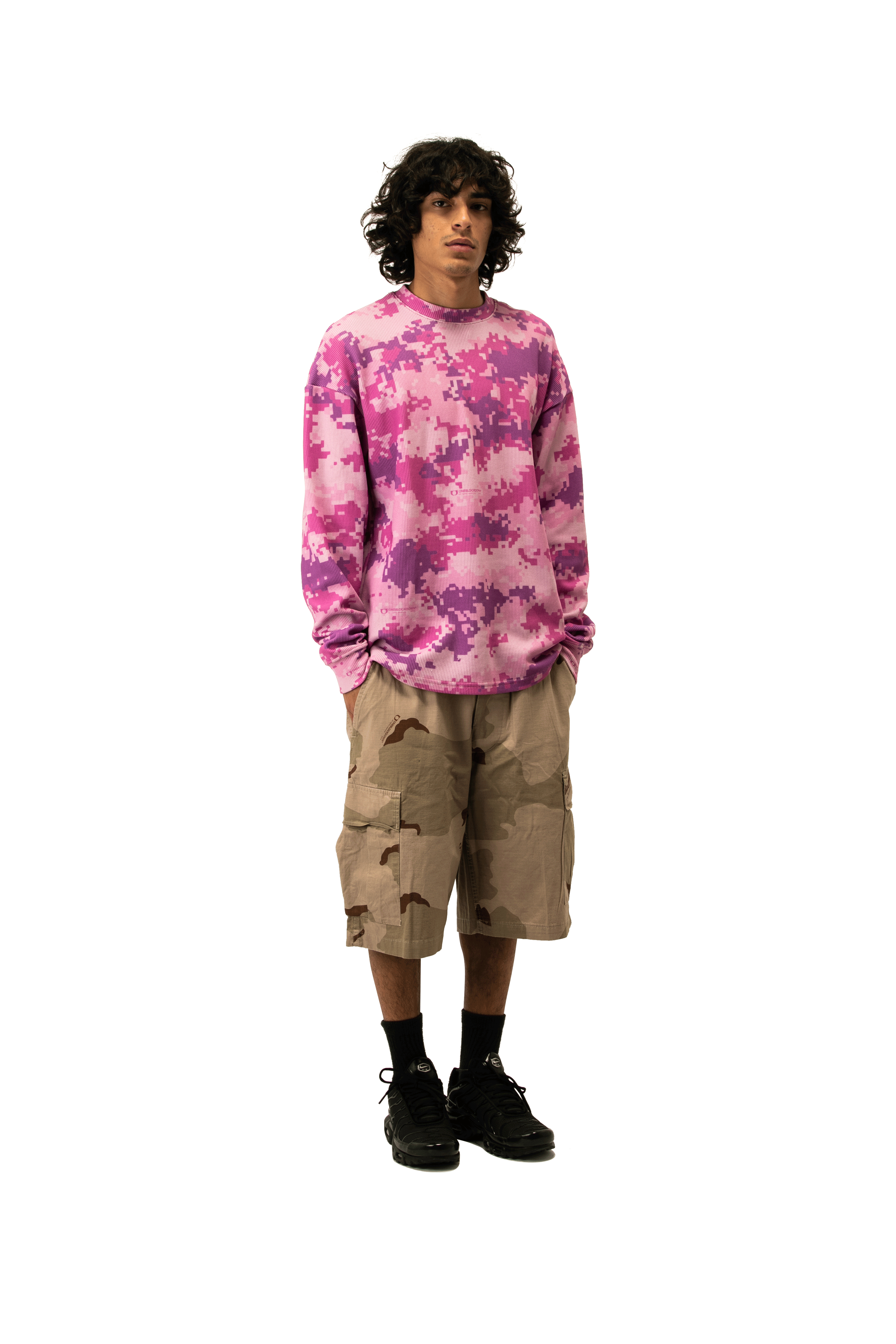 Pink Digi Camo Waffle Crewneck