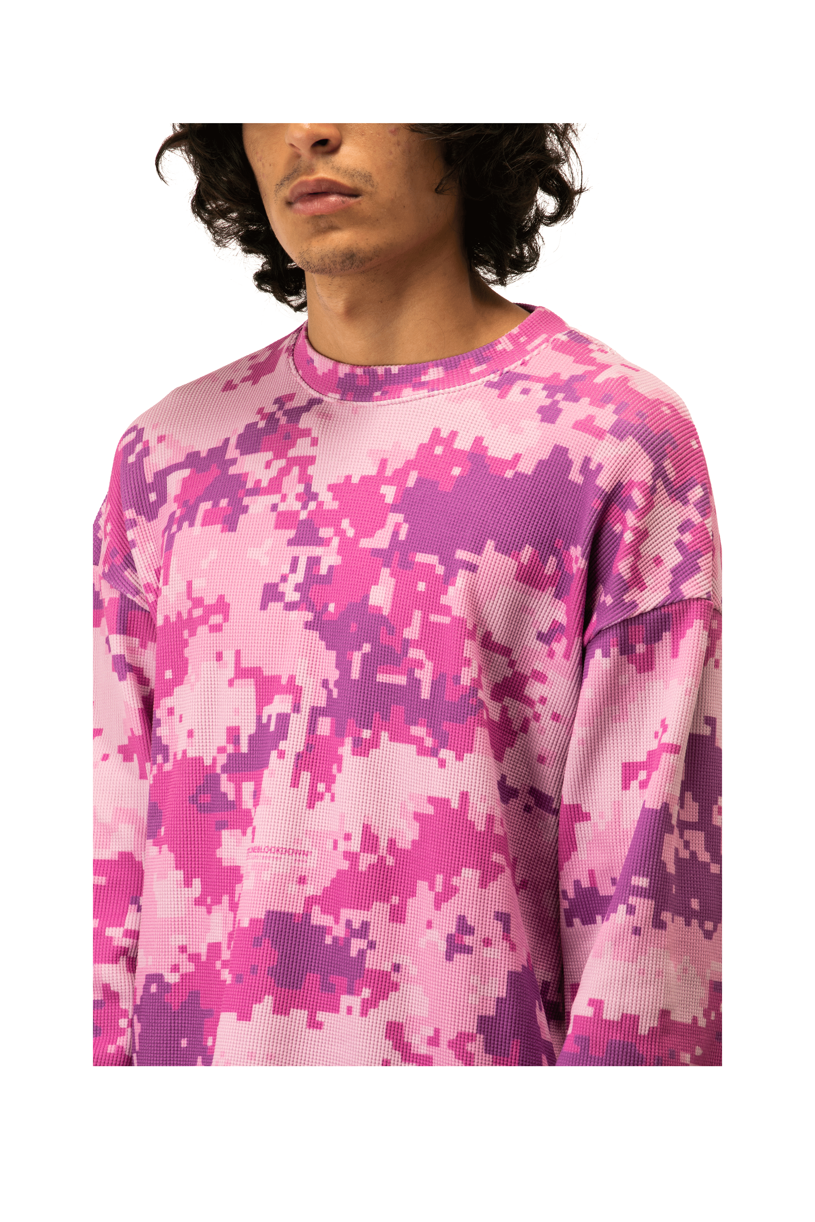 Pink Digi Camo Waffle Crewneck