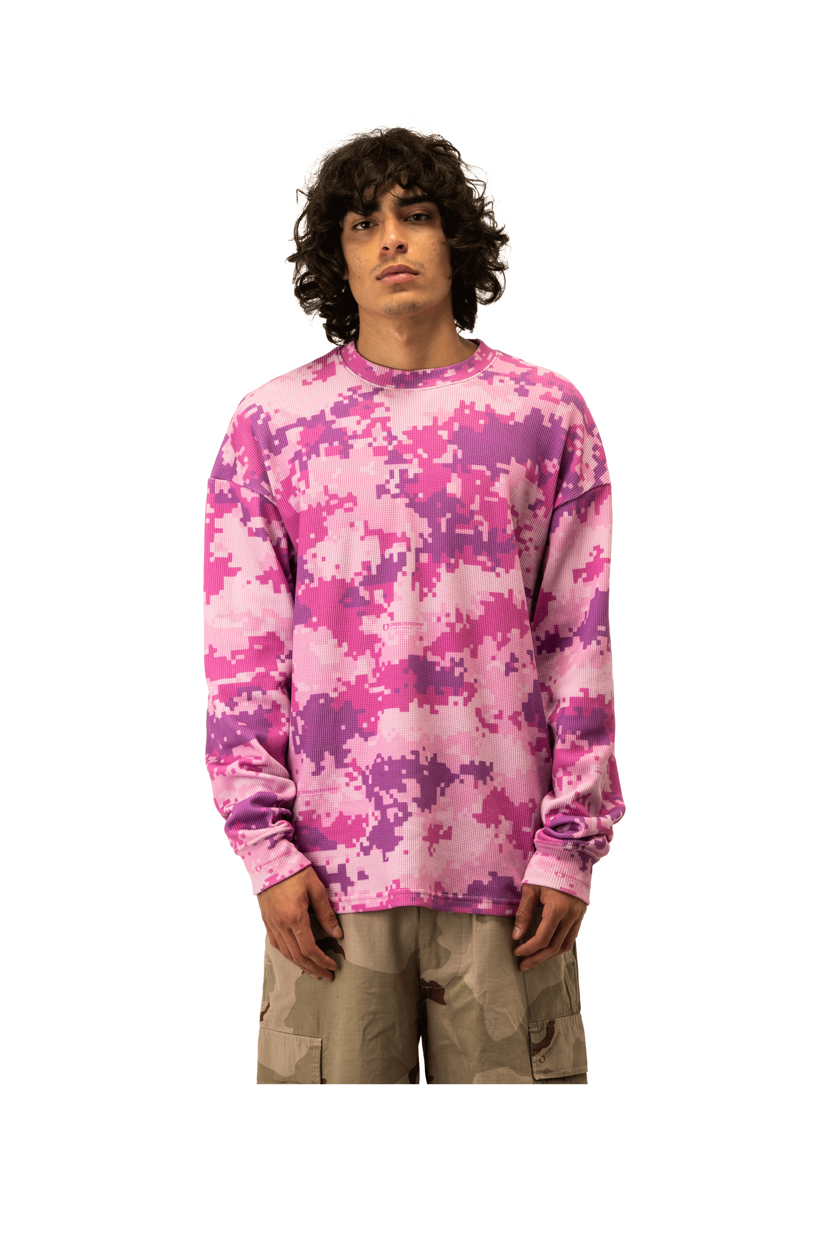 Pink Digi Camo Waffle Crewneck