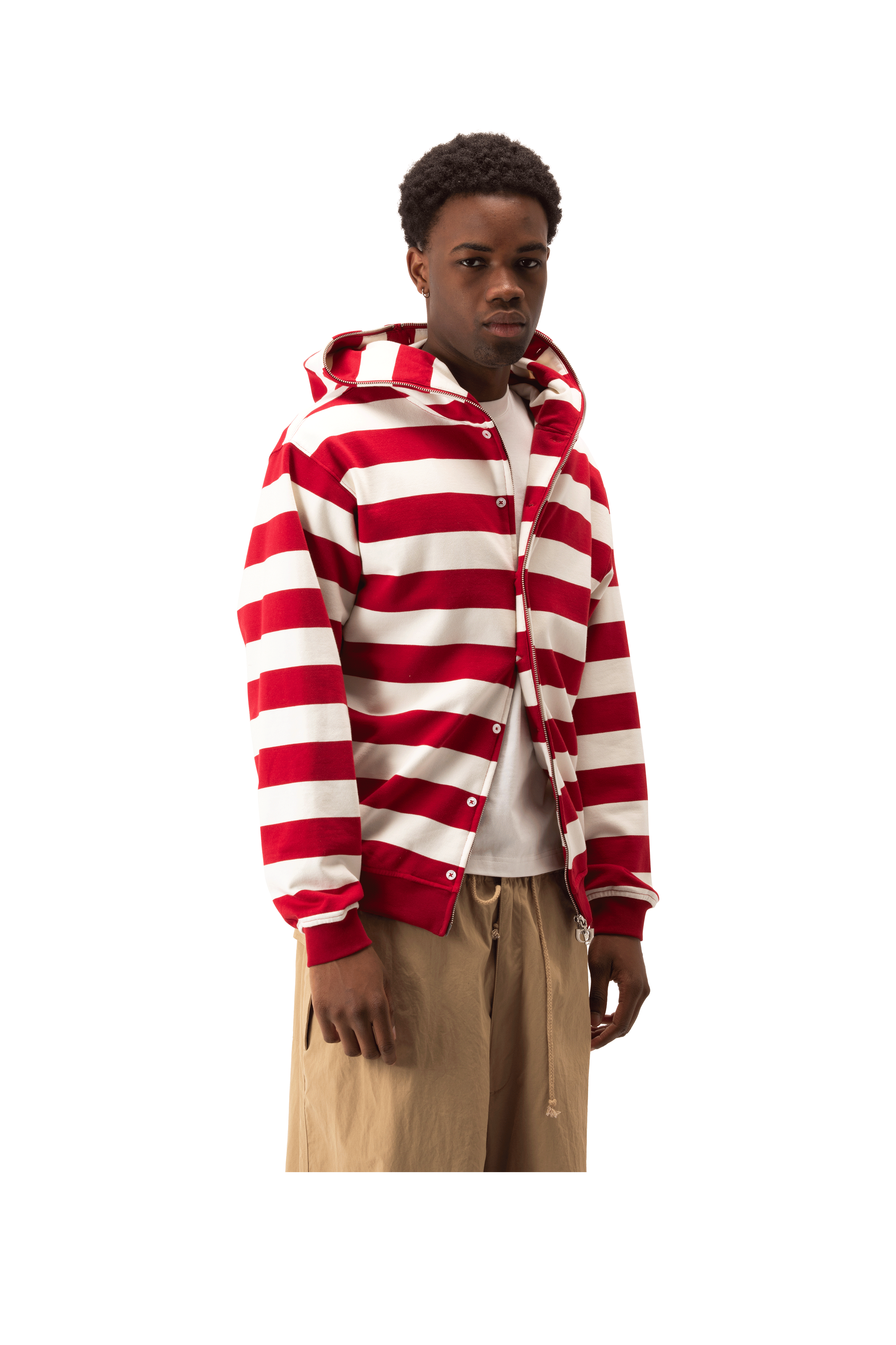 Button Up Zip-Up Sweatshirt