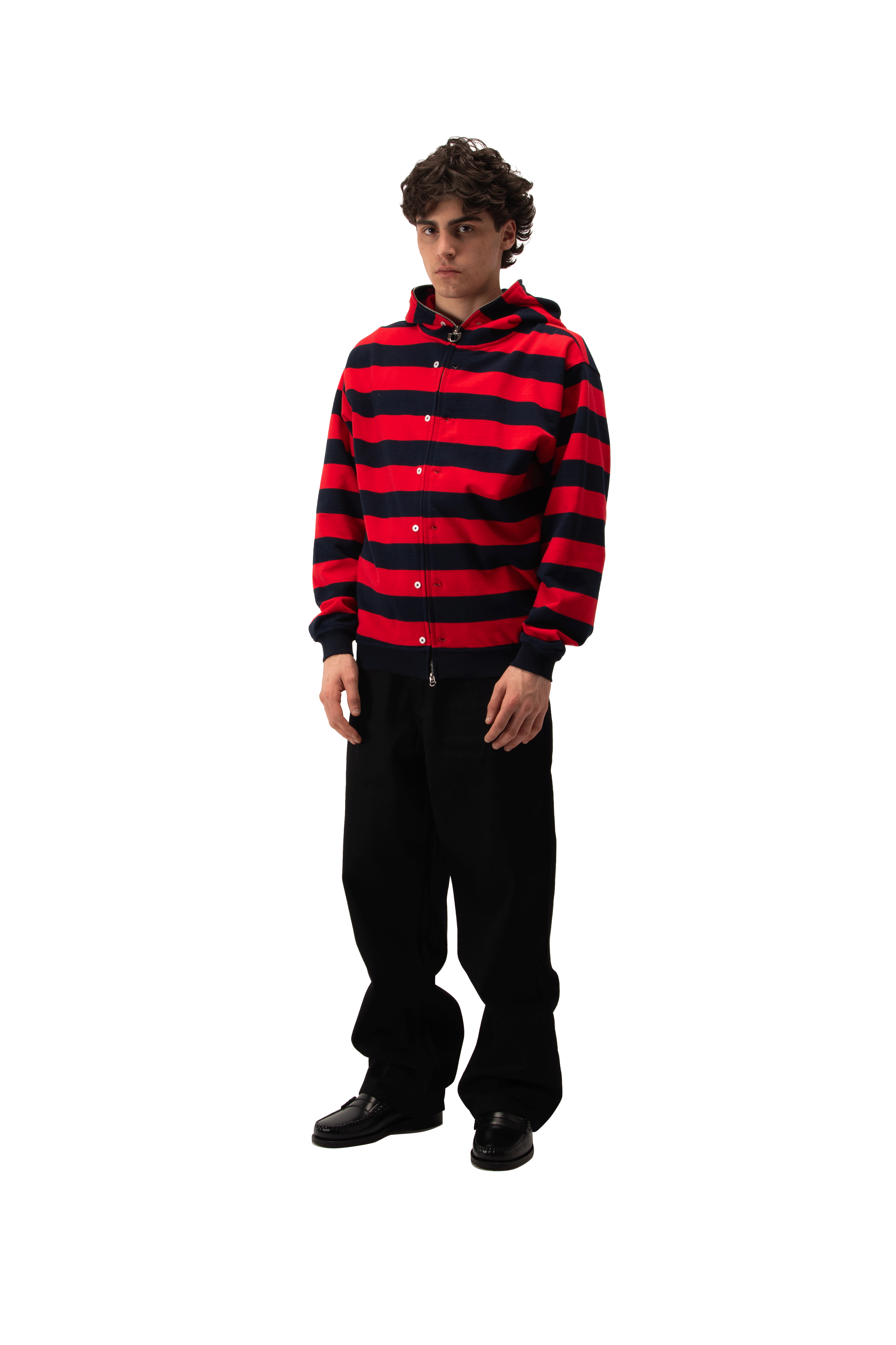 Button Up Zip-Up Sweatshirt