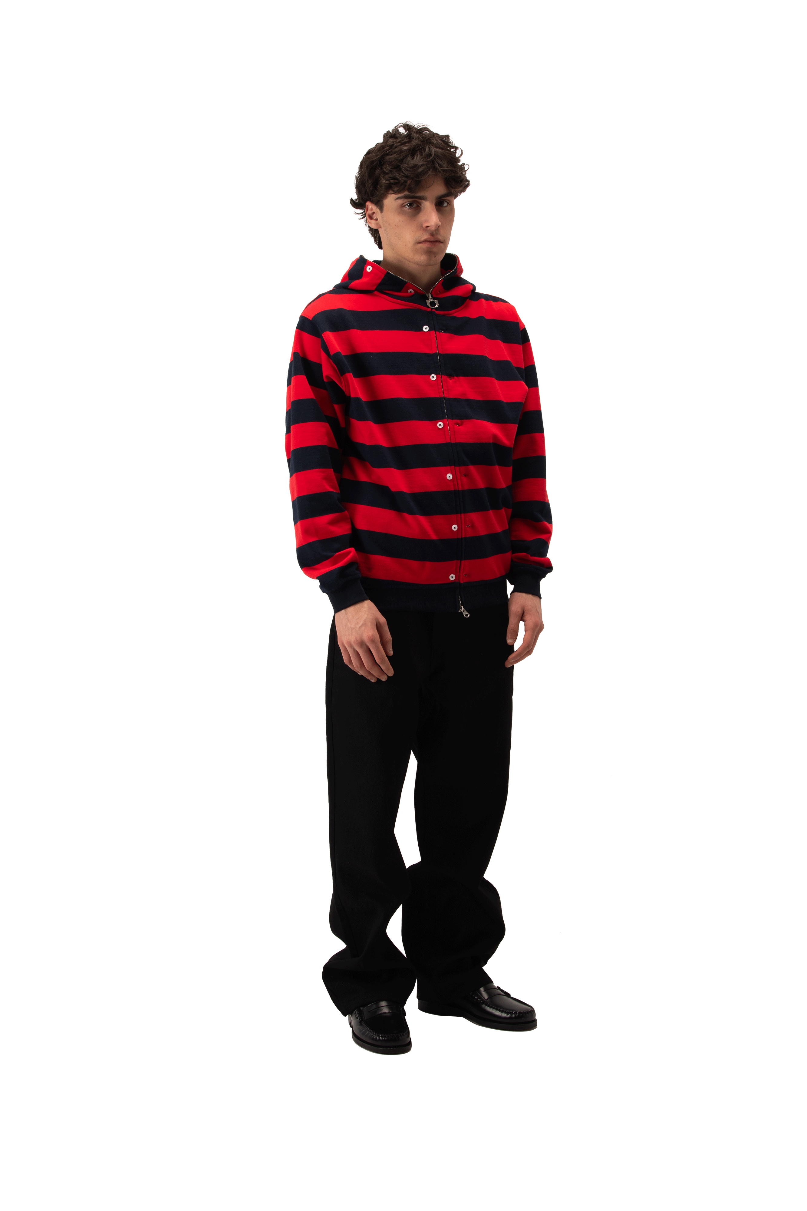 Button Up Zip-Up Sweatshirt