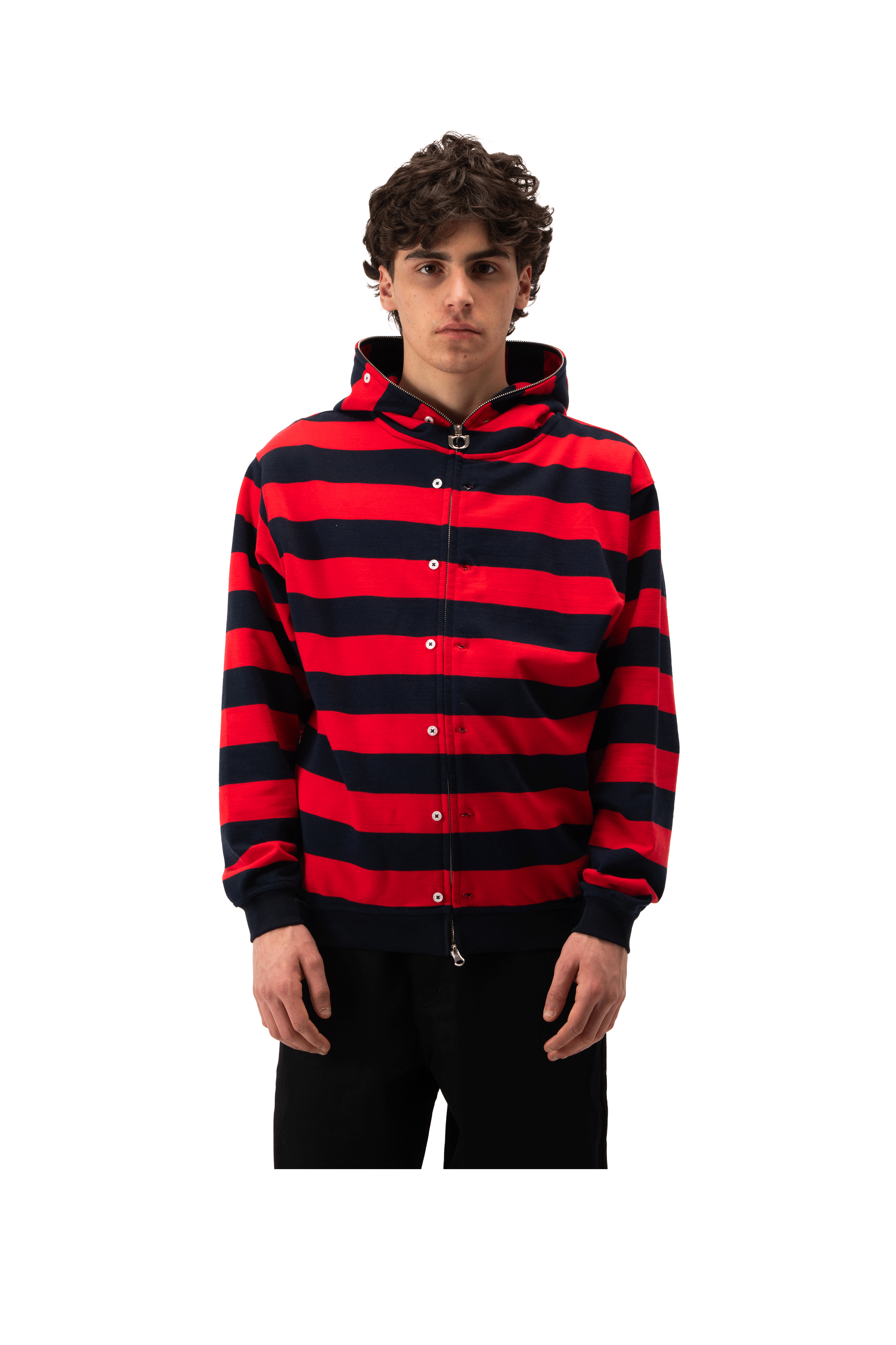 Button Up Zip-Up Sweatshirt