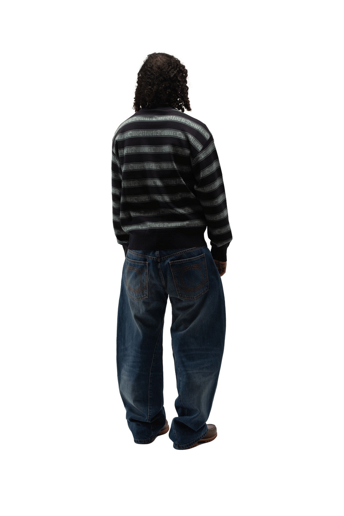 Jacquard Logo Stripe Zip Up Knitted Jacket