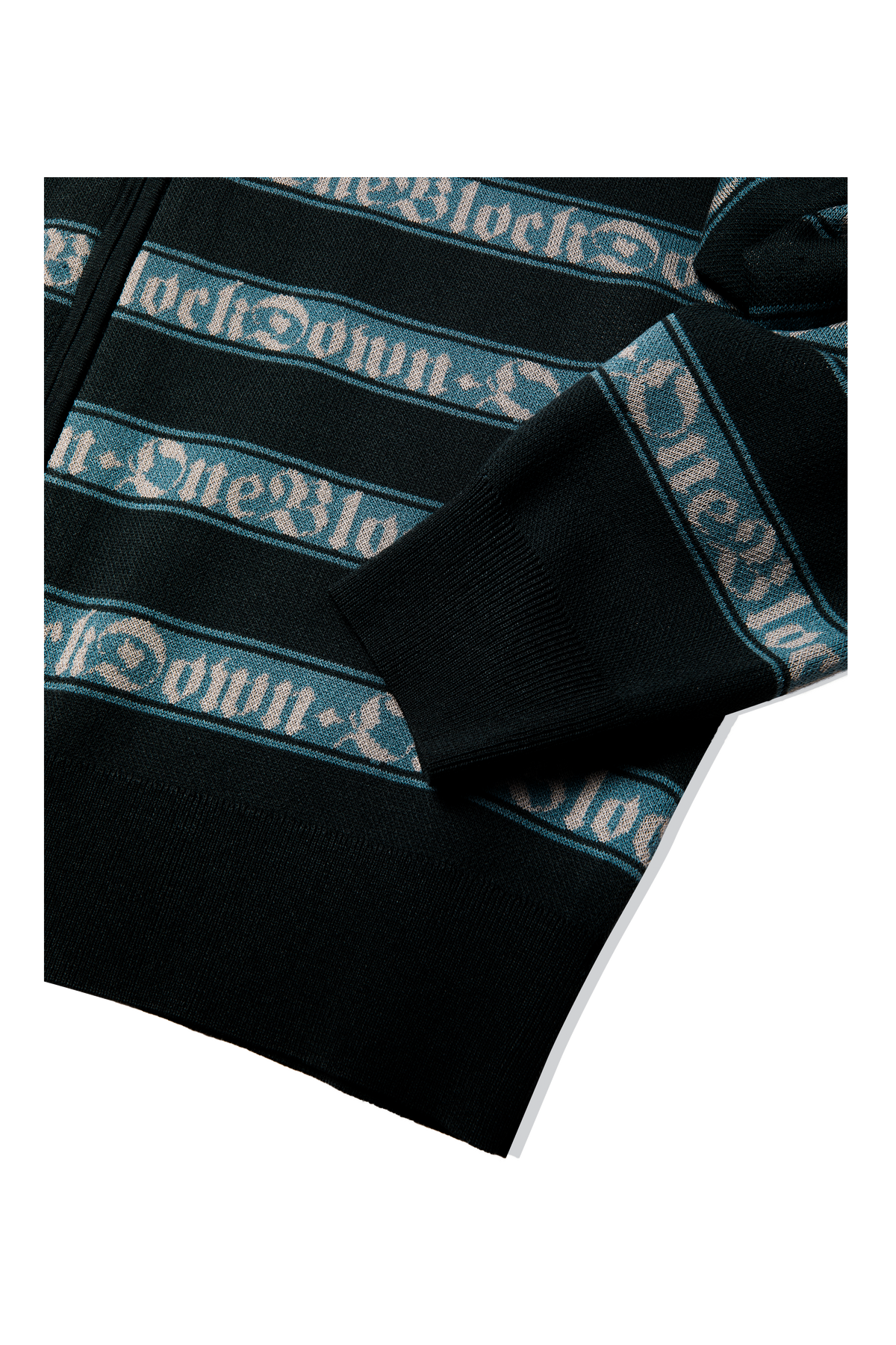 Jacquard Logo Stripe Zip Up Knitted Jacket