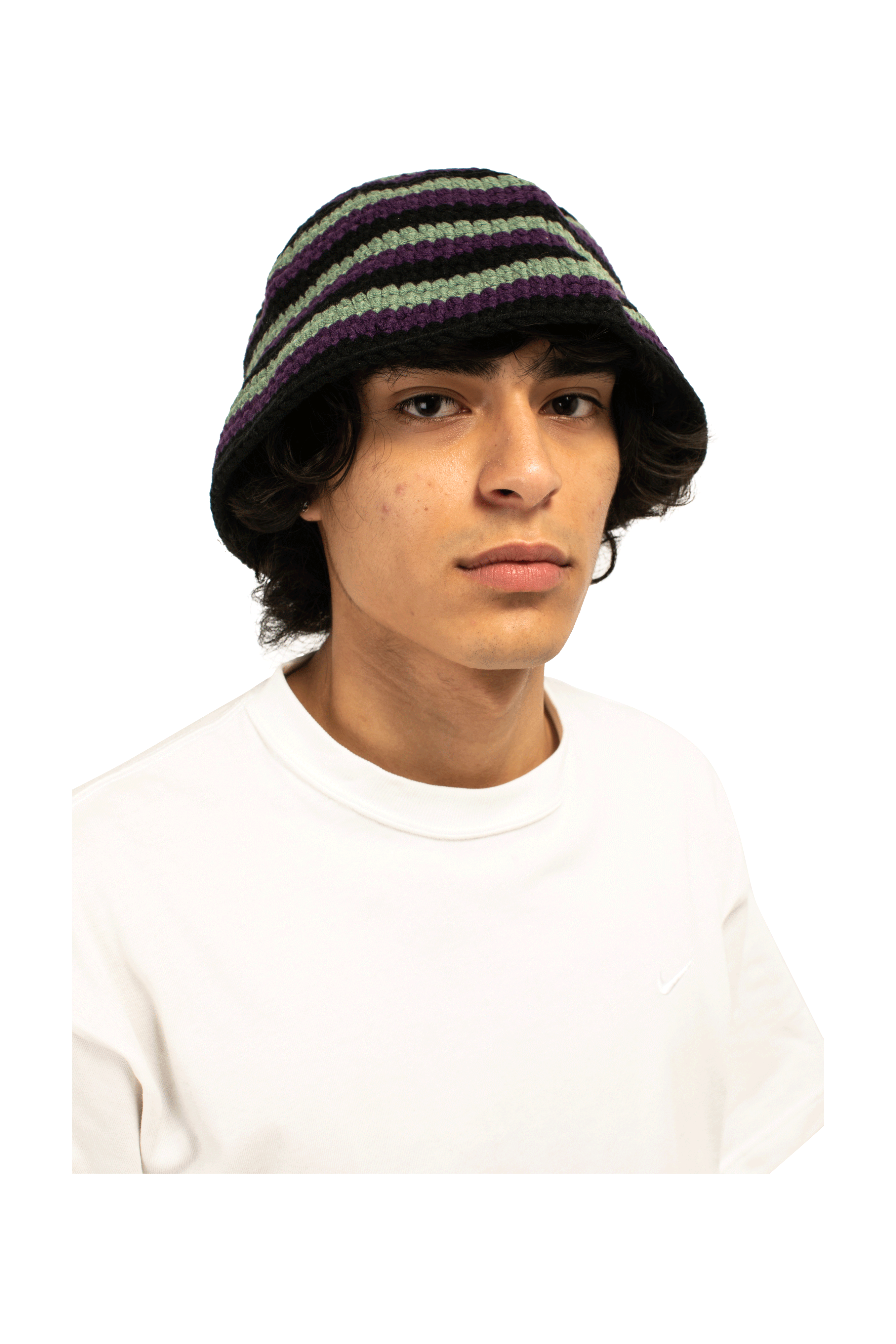 Striped Knitted Bucket Hat