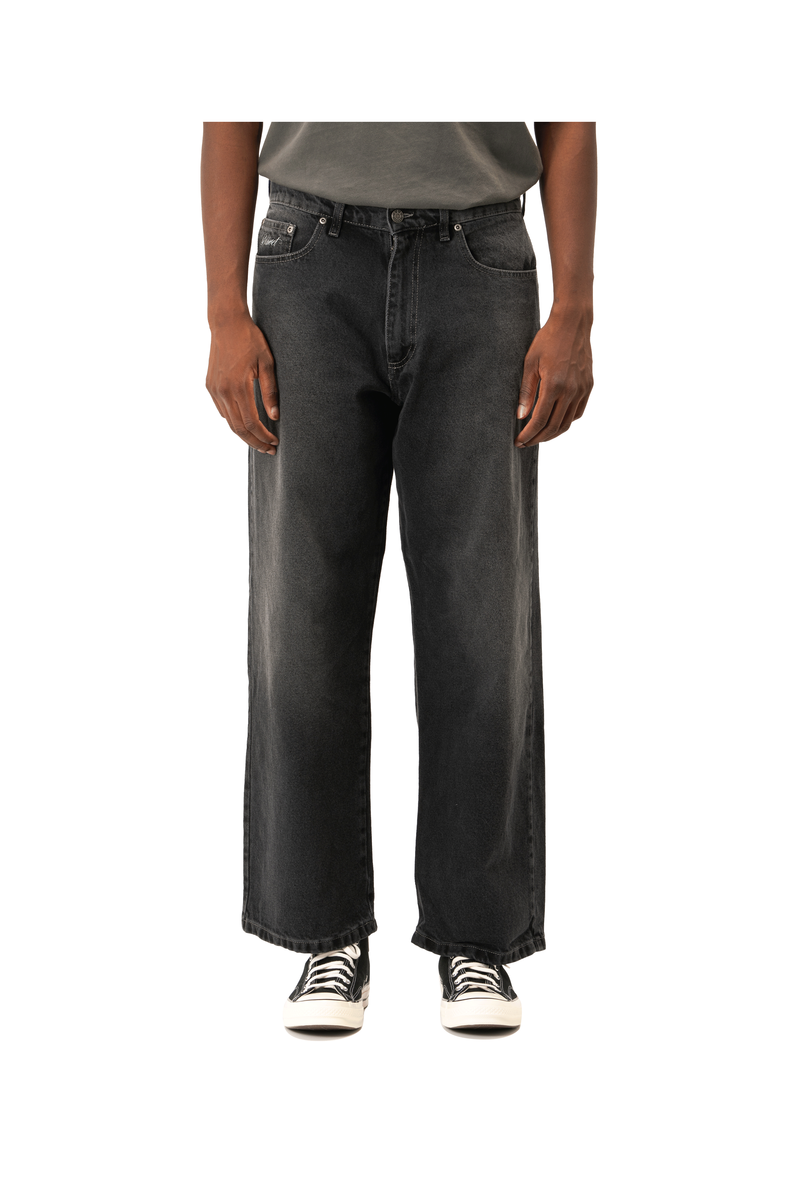 Spot Wash Baggy Denim Pant Woven