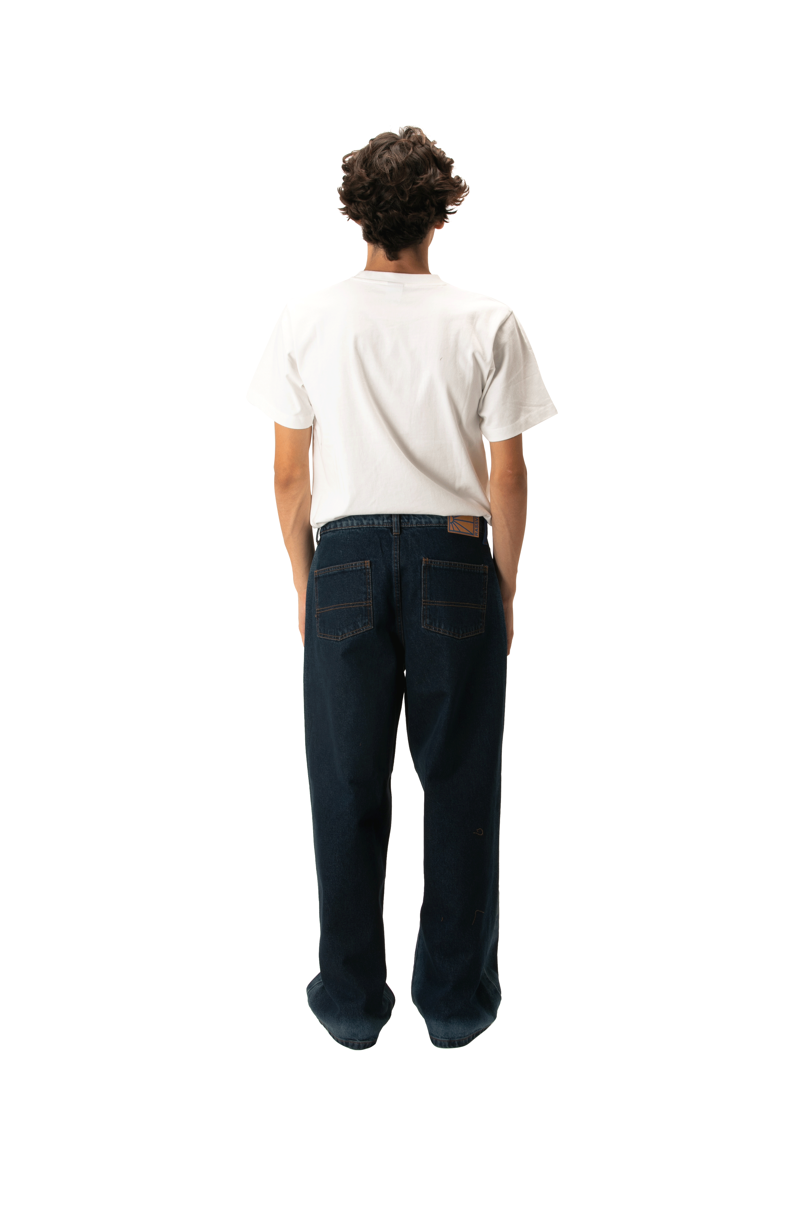 Shadow Wash Baggy Denim Pant Woven