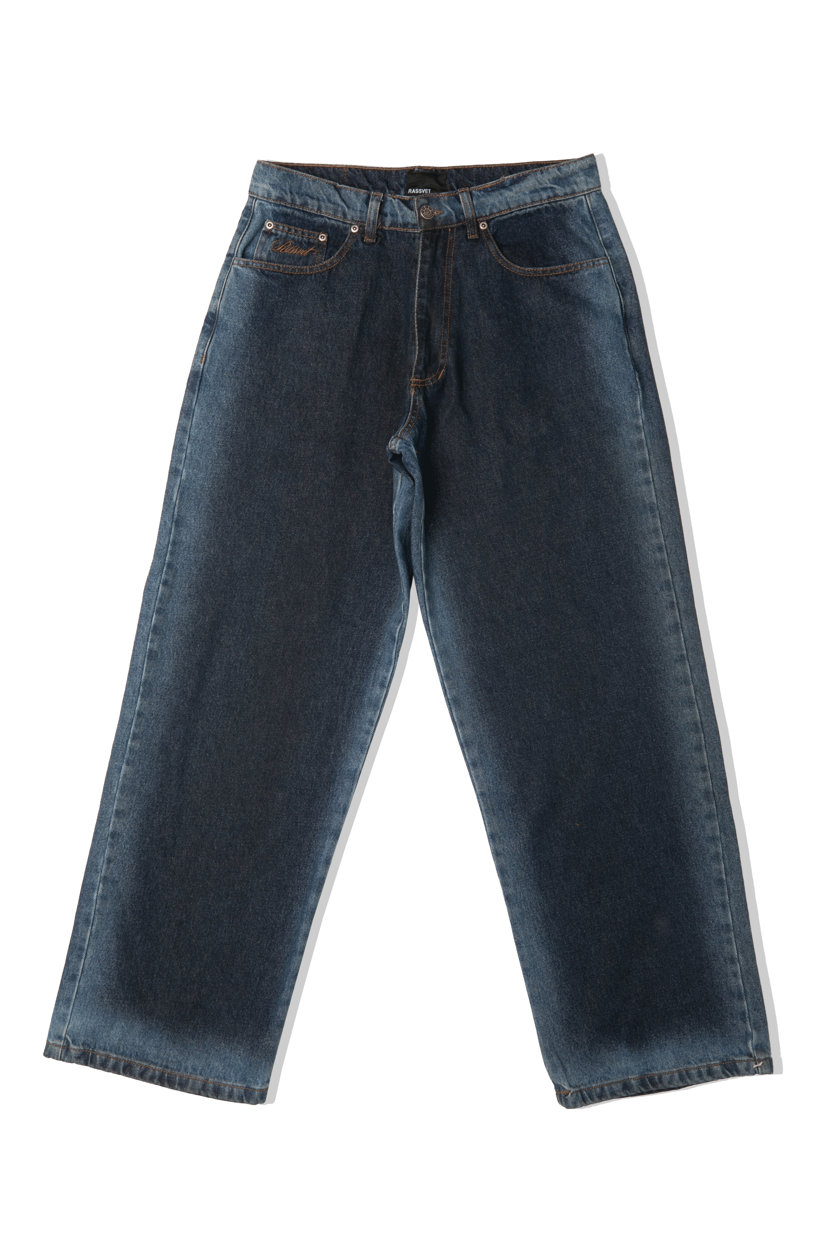 Shadow Wash Baggy Denim Pant Woven