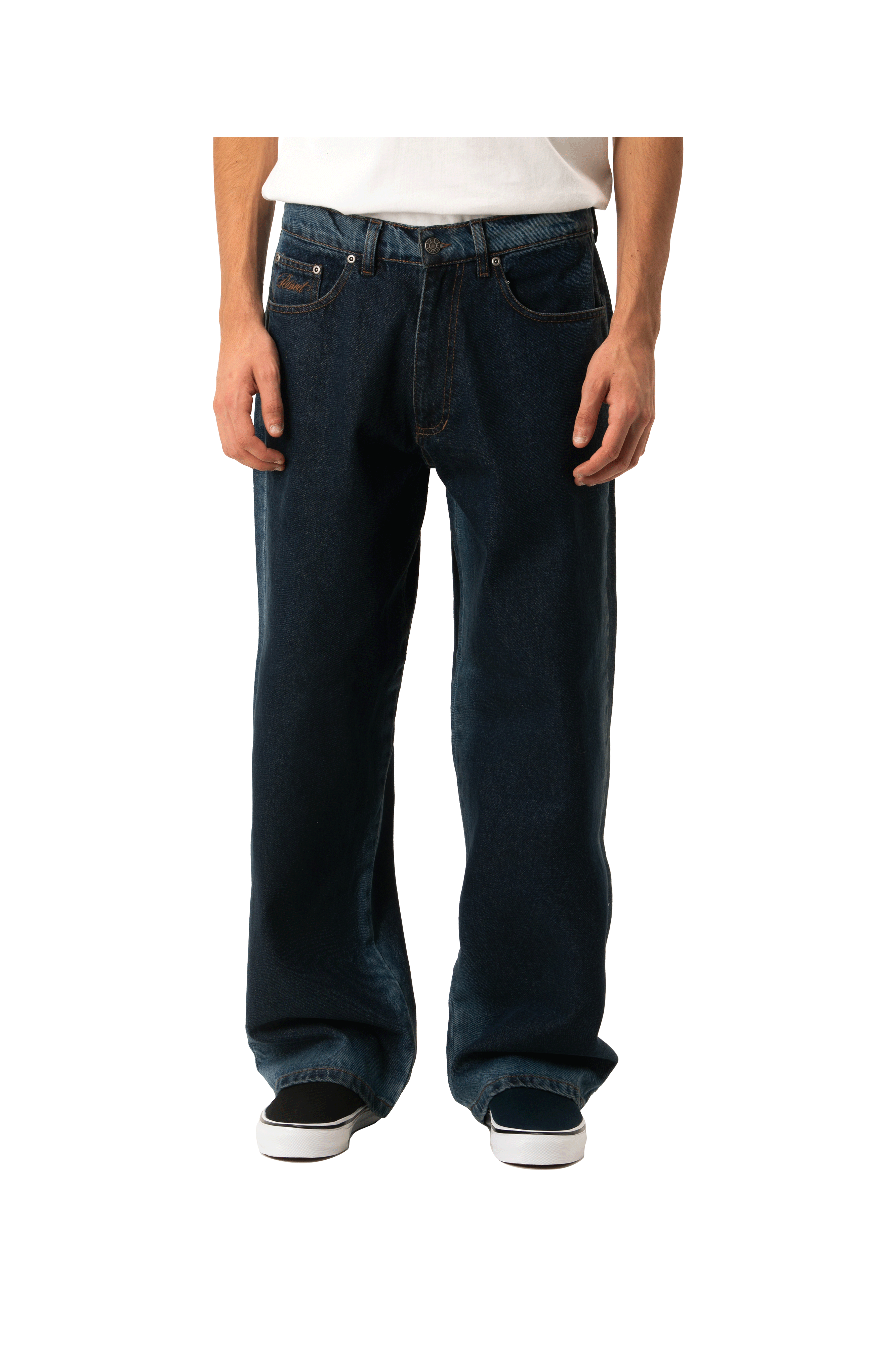 Shadow Wash Baggy Denim Pant Woven