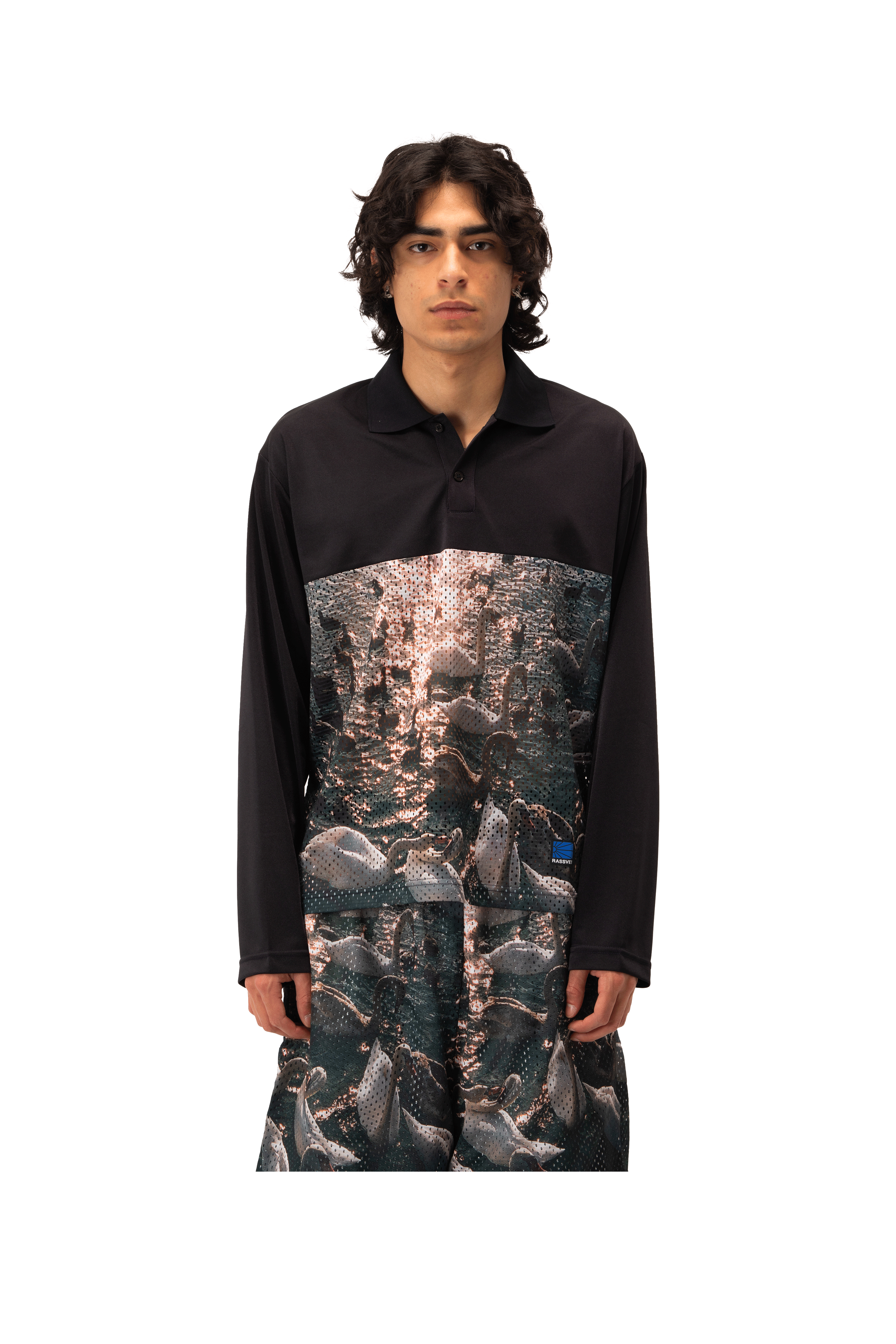 Swan Mesh Longsleeve Polo Woven