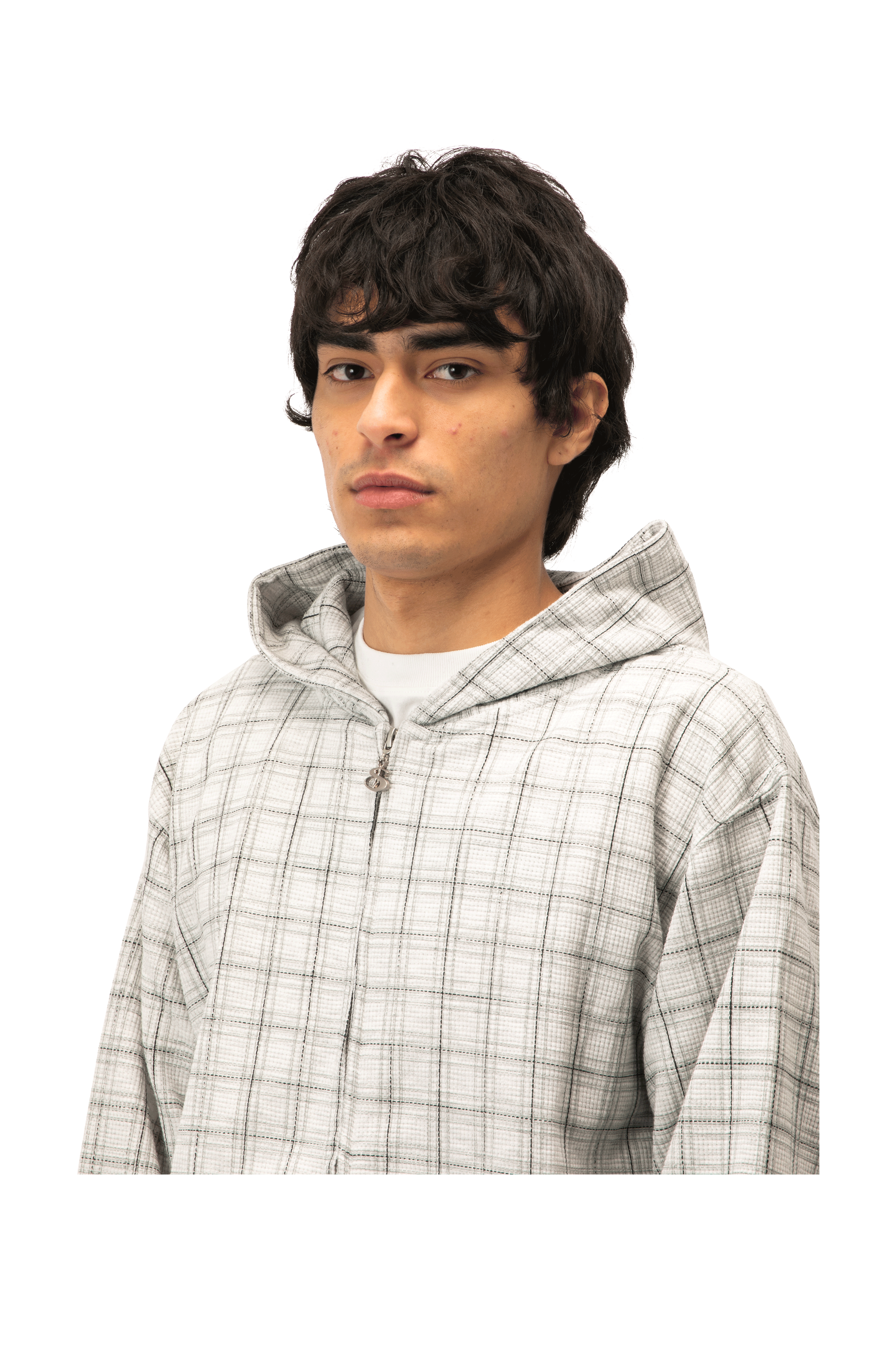 Check Waffle Hoodie