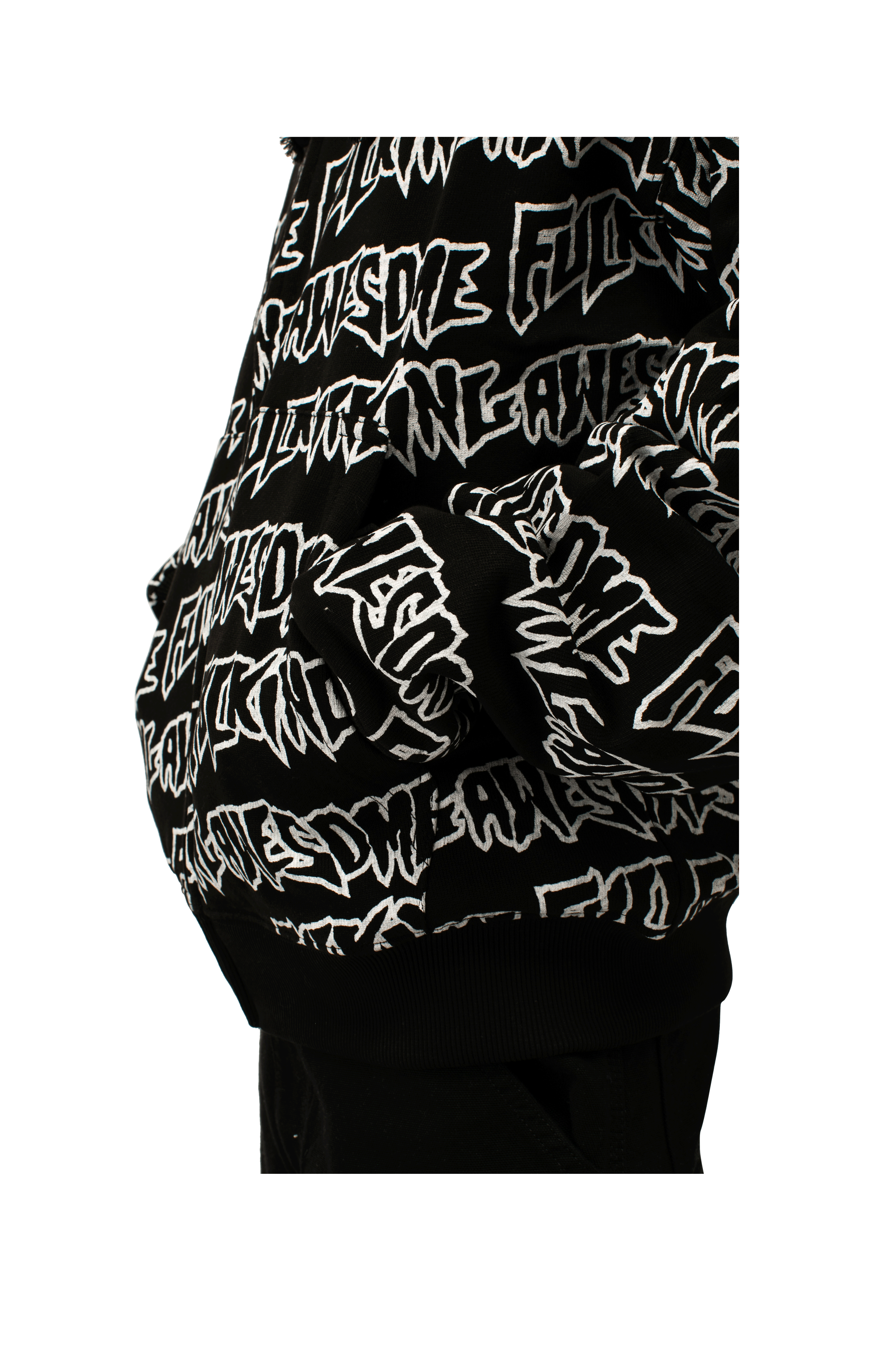 AOP Stamp Zipped Hoodie