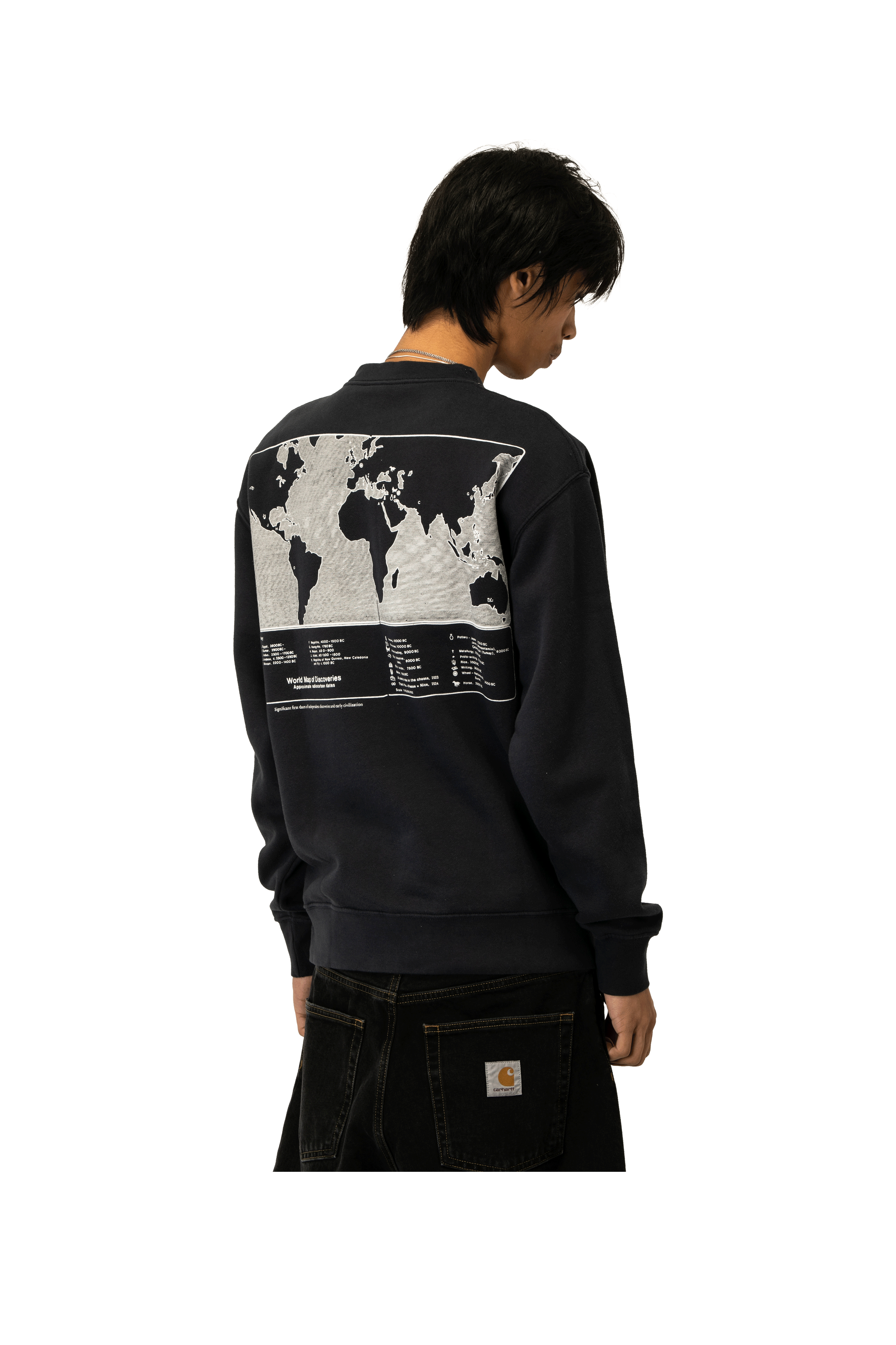 World Map Of Discoveries Crewneck