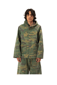 Camo Twill Reversilble Hooded Coat