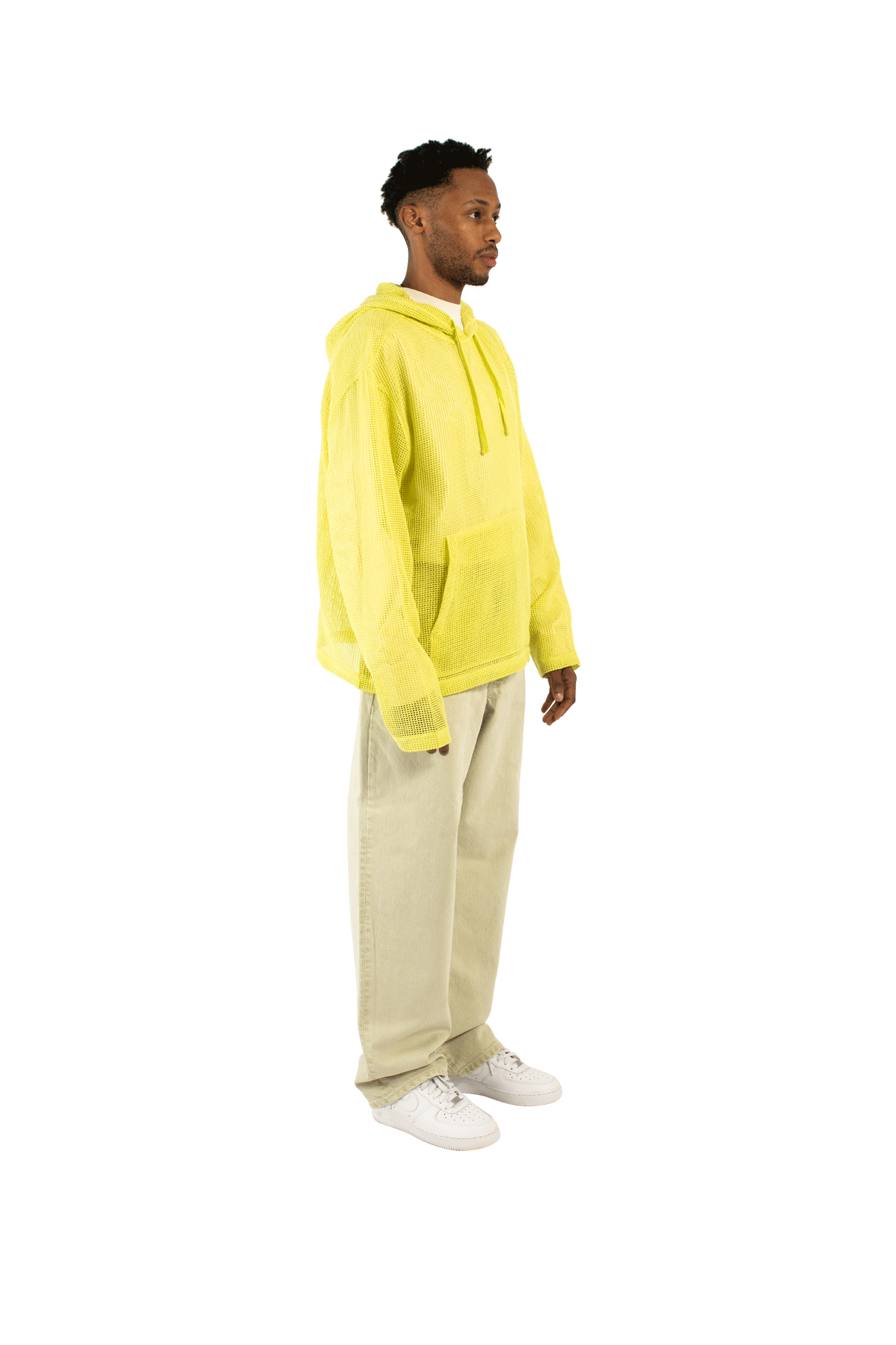 Cotton Mesh Hooded Swearter