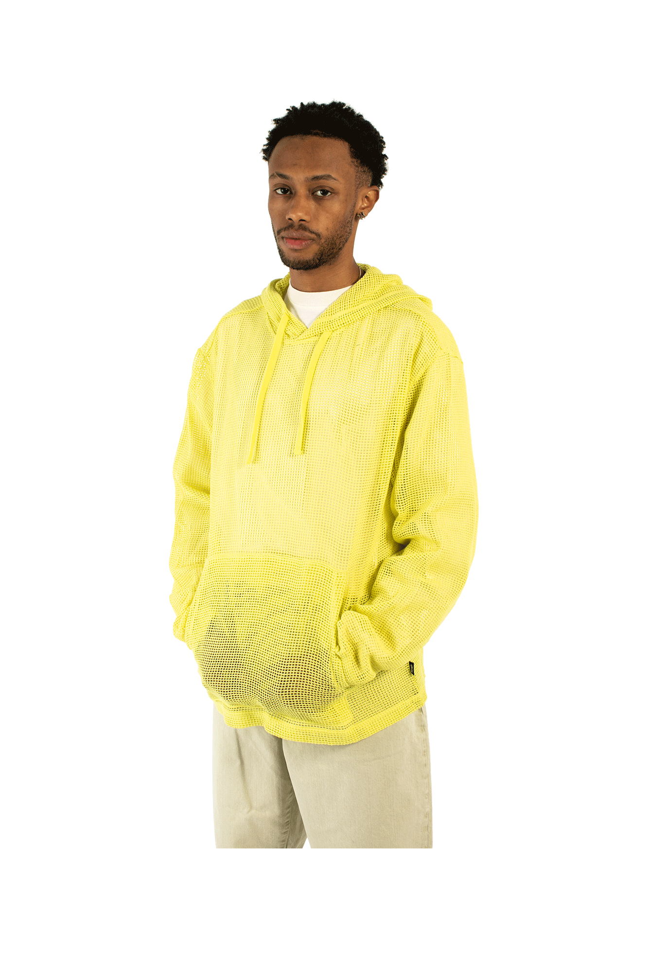 Cotton Mesh Hooded Swearter