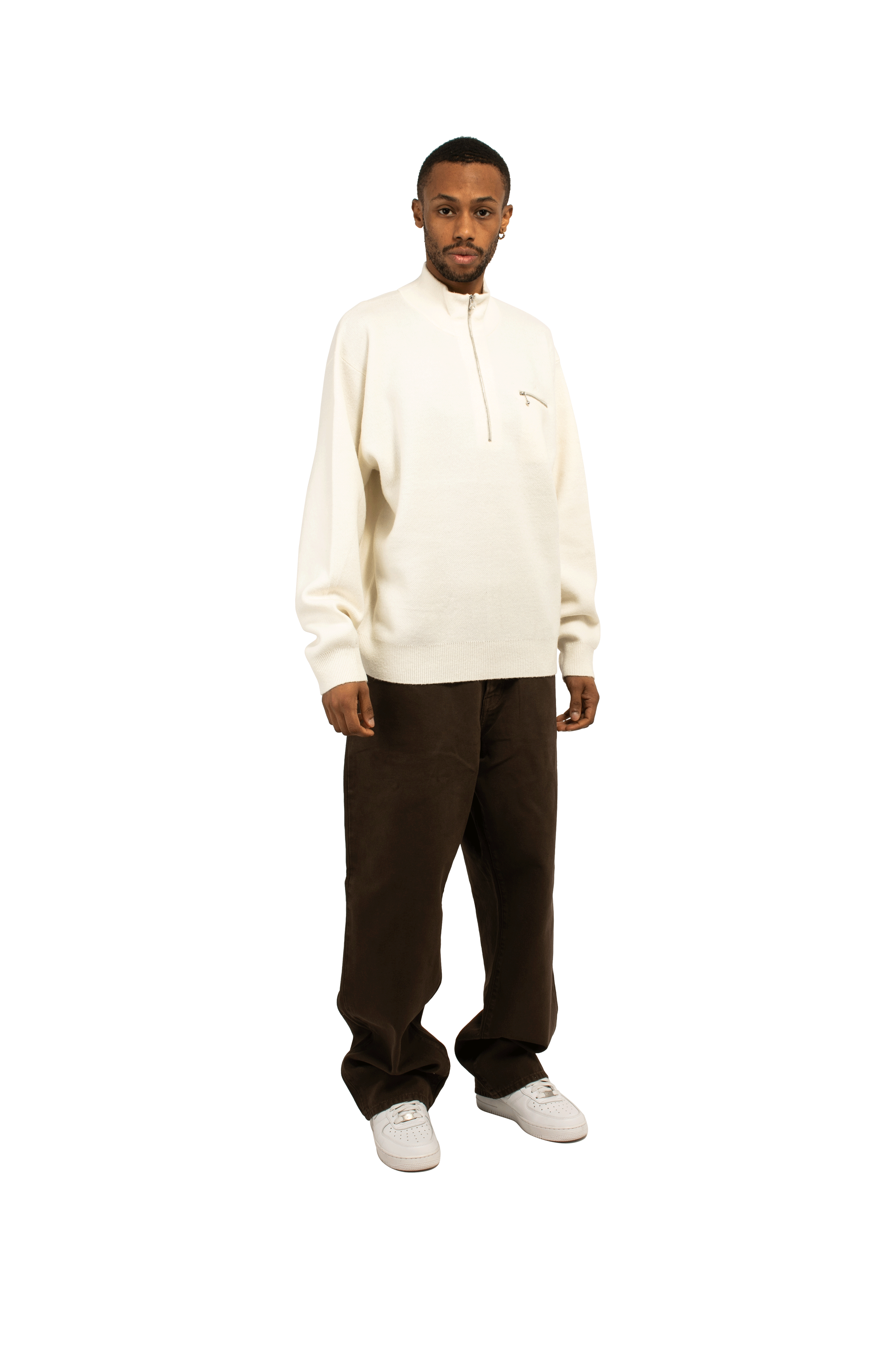 Half Zip Mock Neck Sweater