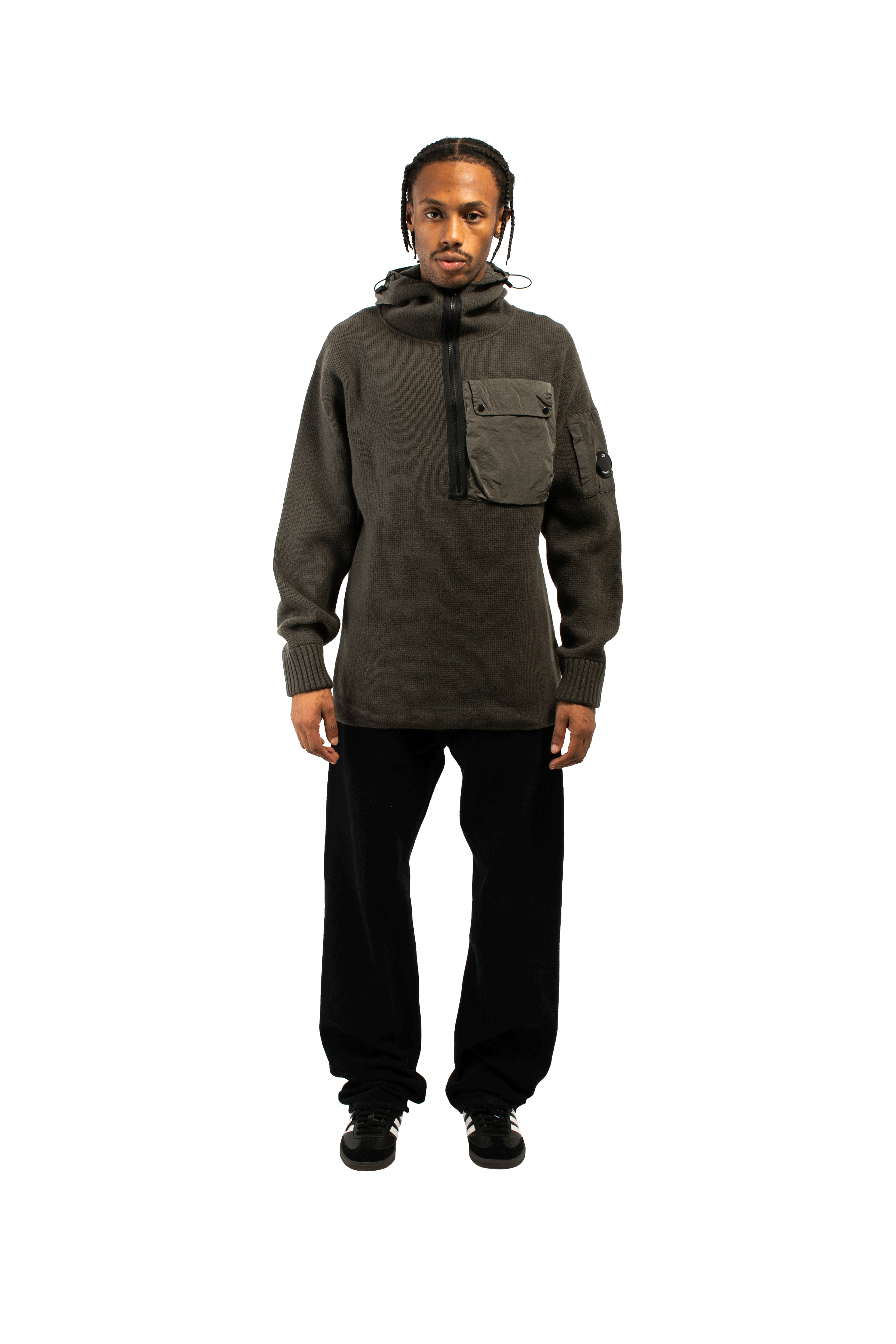 Lambswool Mixed Hooded Knit