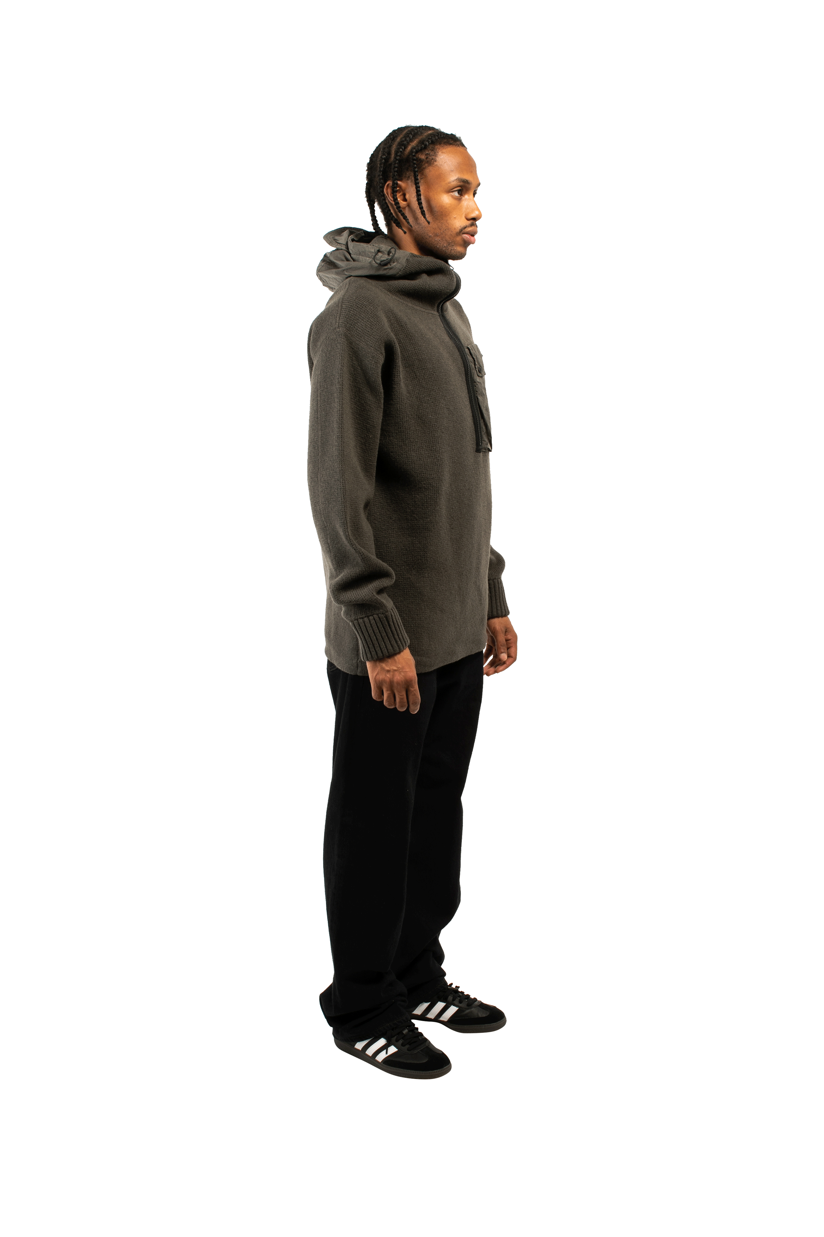 Lambswool Mixed Hooded Knit