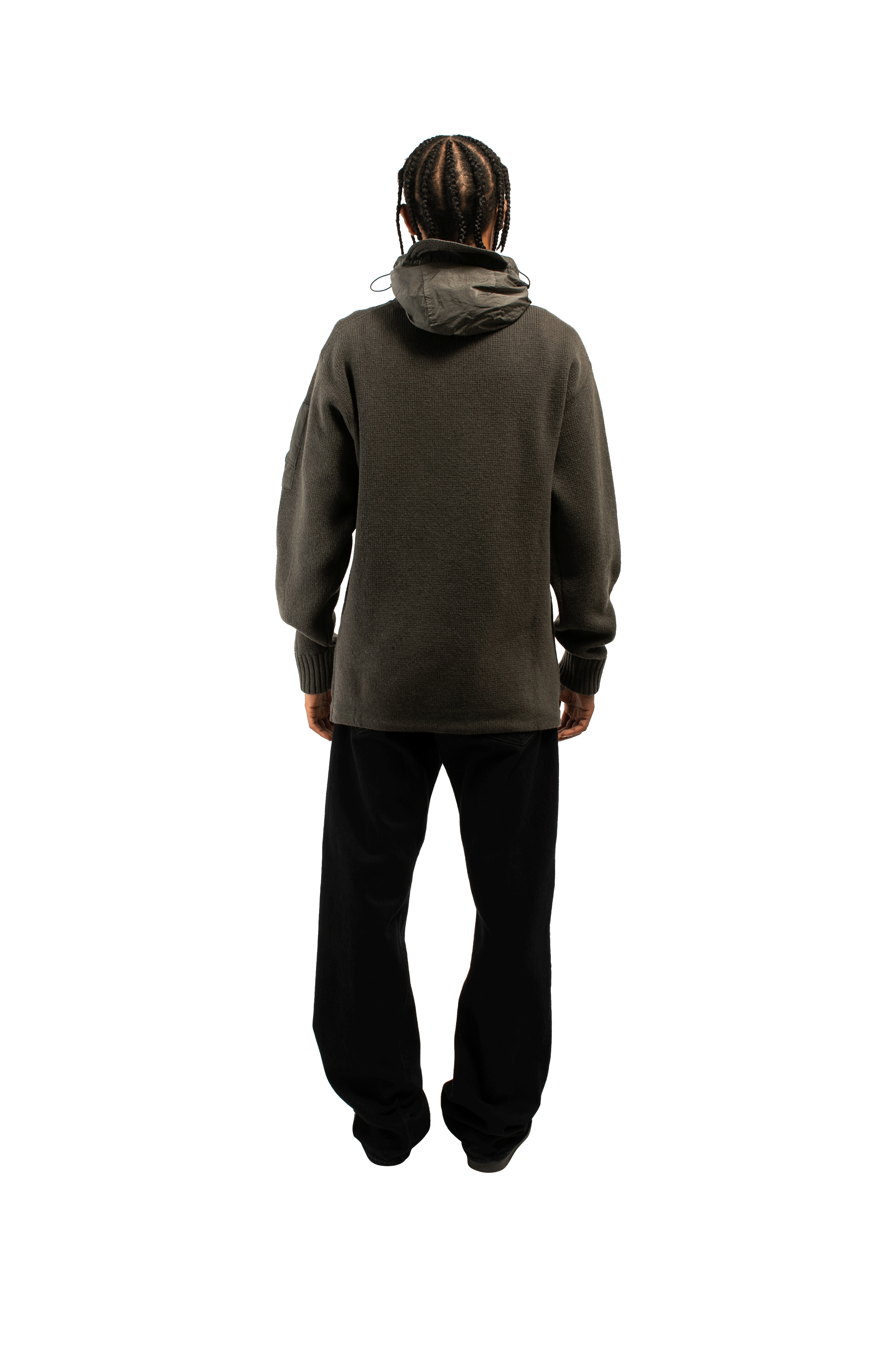 Lambswool Mixed Hooded Knit