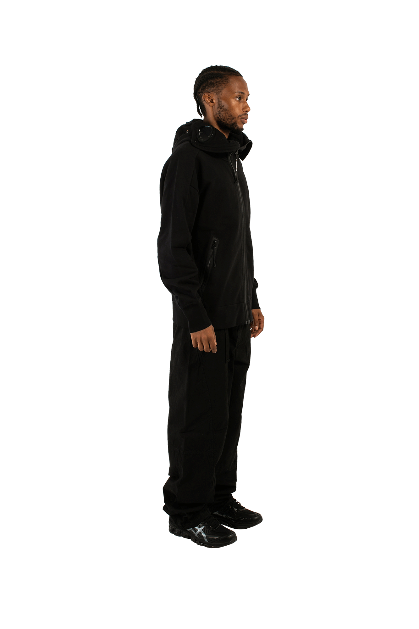 Diagonal Raised Explorer Goggle Hooded Sweatshirt