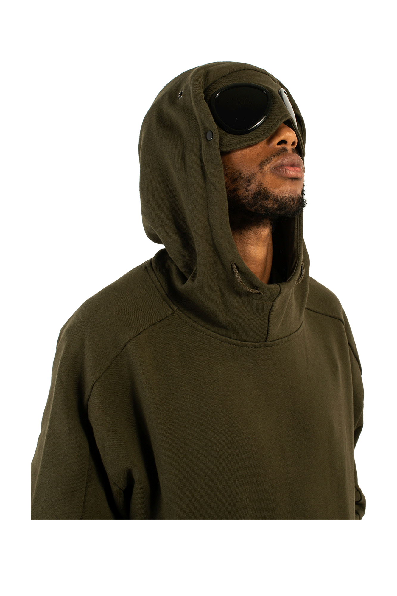 Diagonal Raised Goggle Hooded Sweatshirt