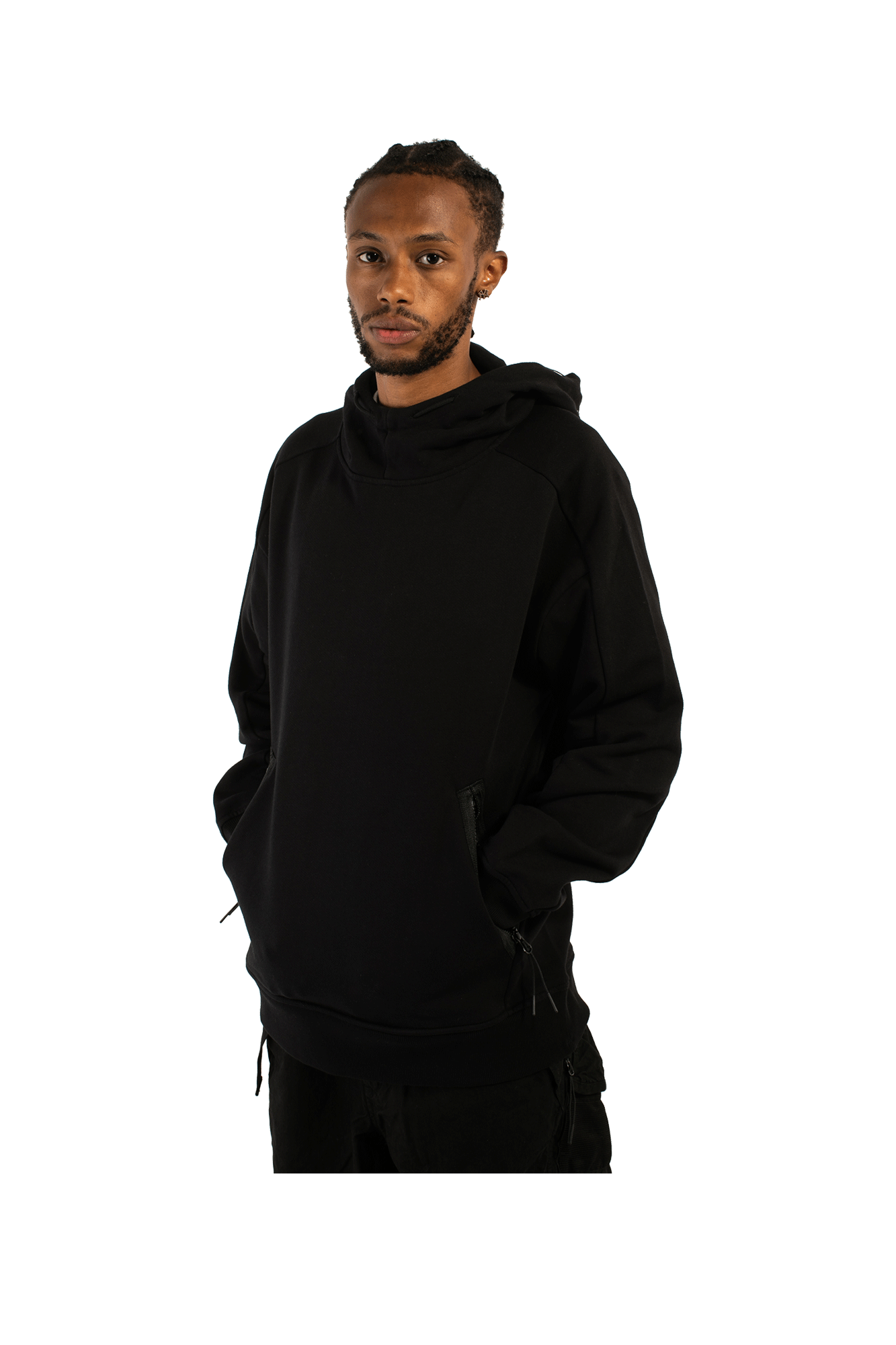 Diagonal Raised Goggle Hooded Sweatshirt