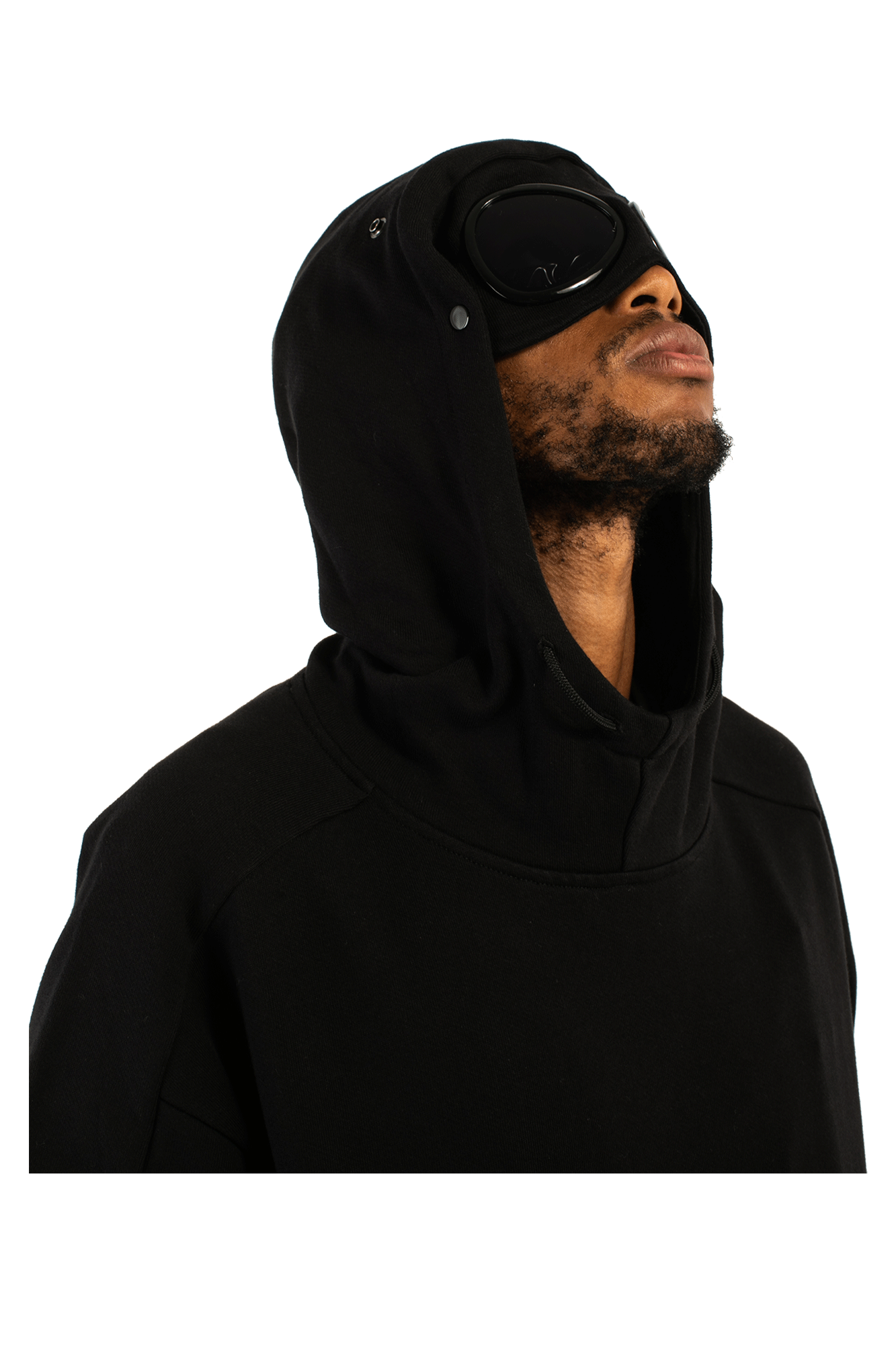 Diagonal Raised Goggle Hooded Sweatshirt