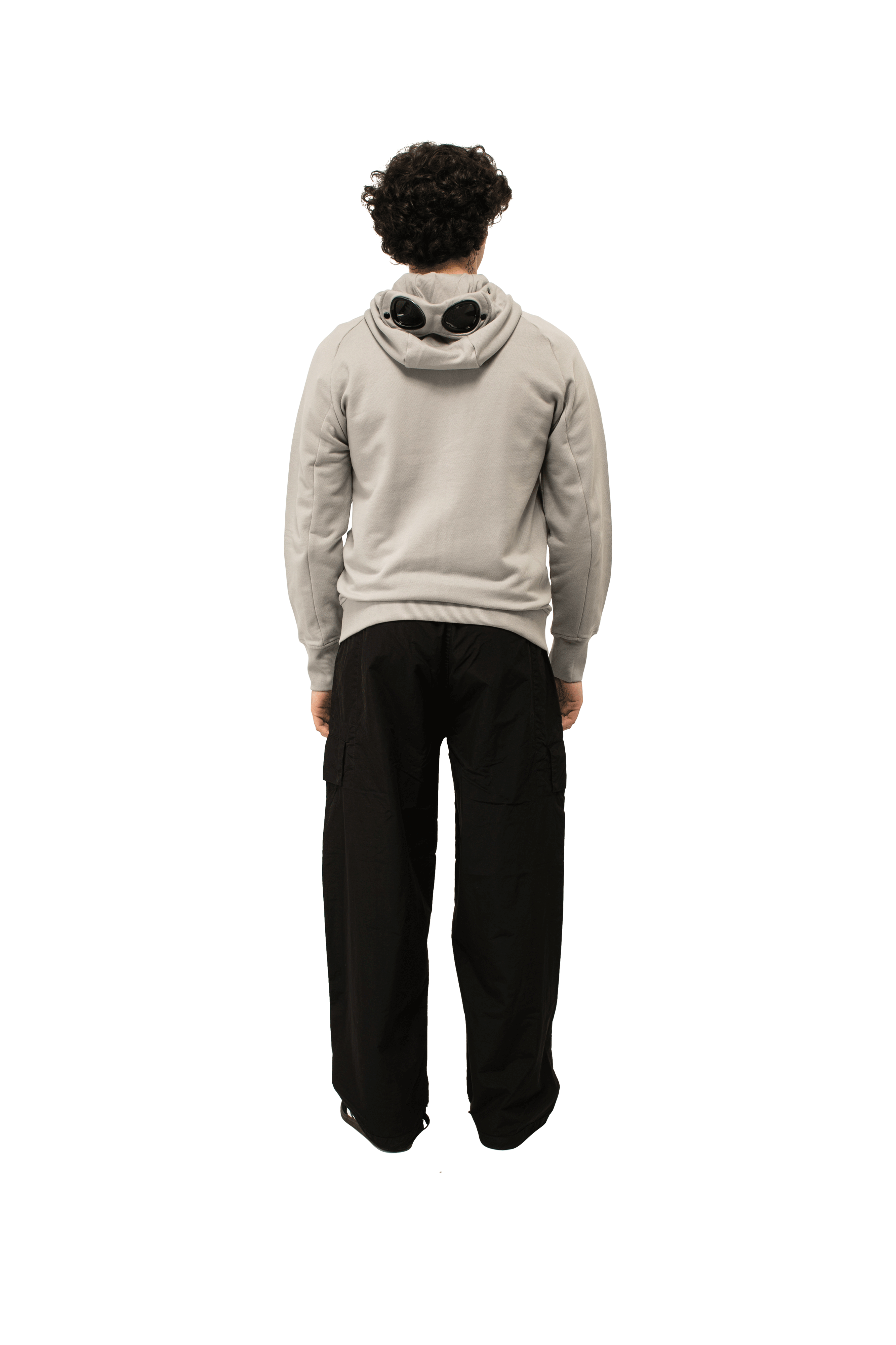 Diagonal Raised Fleece Goggle Zipped Hoodie