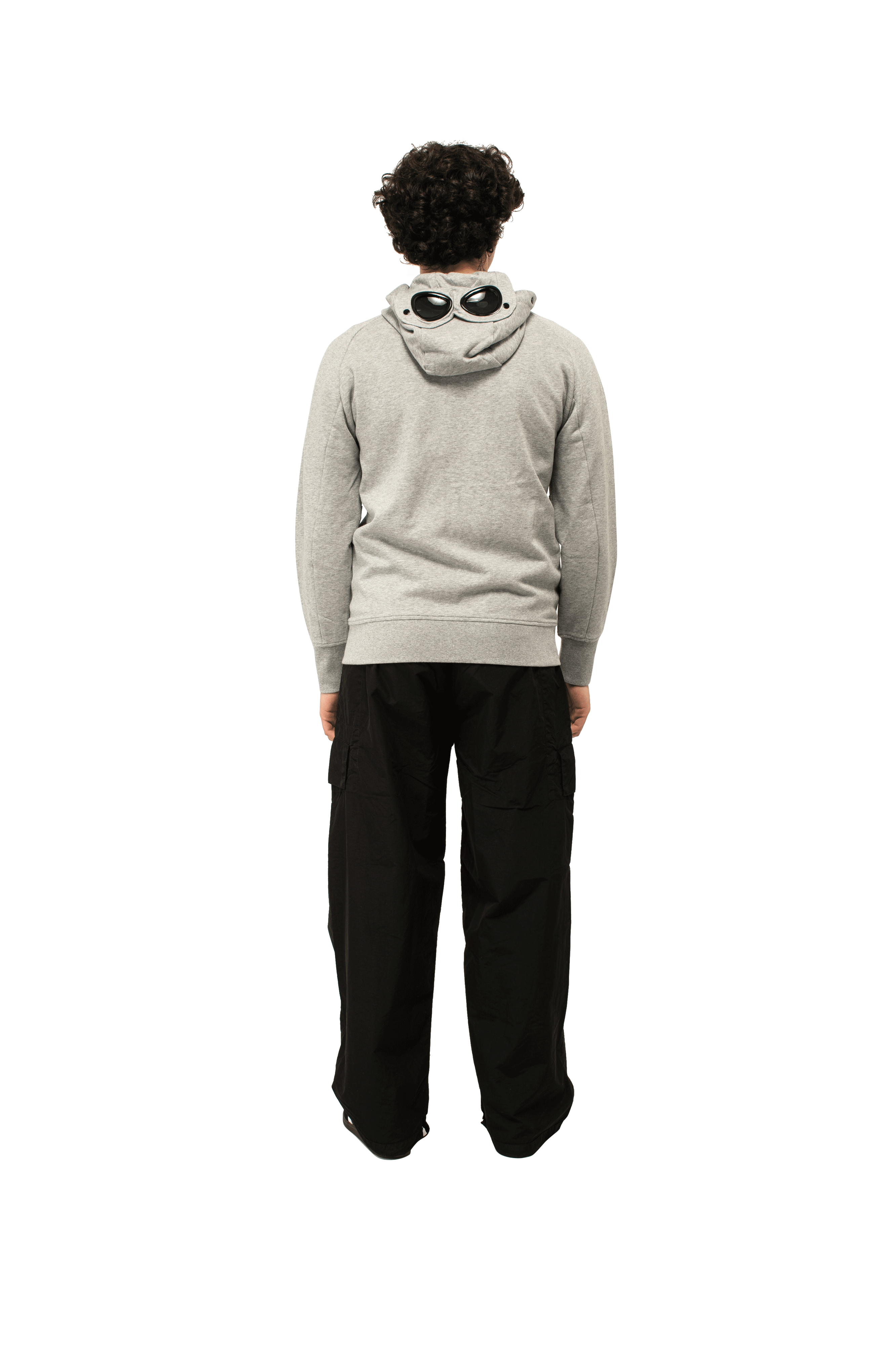 Diagonal Raised Fleece Goggle Zipped Hoodie