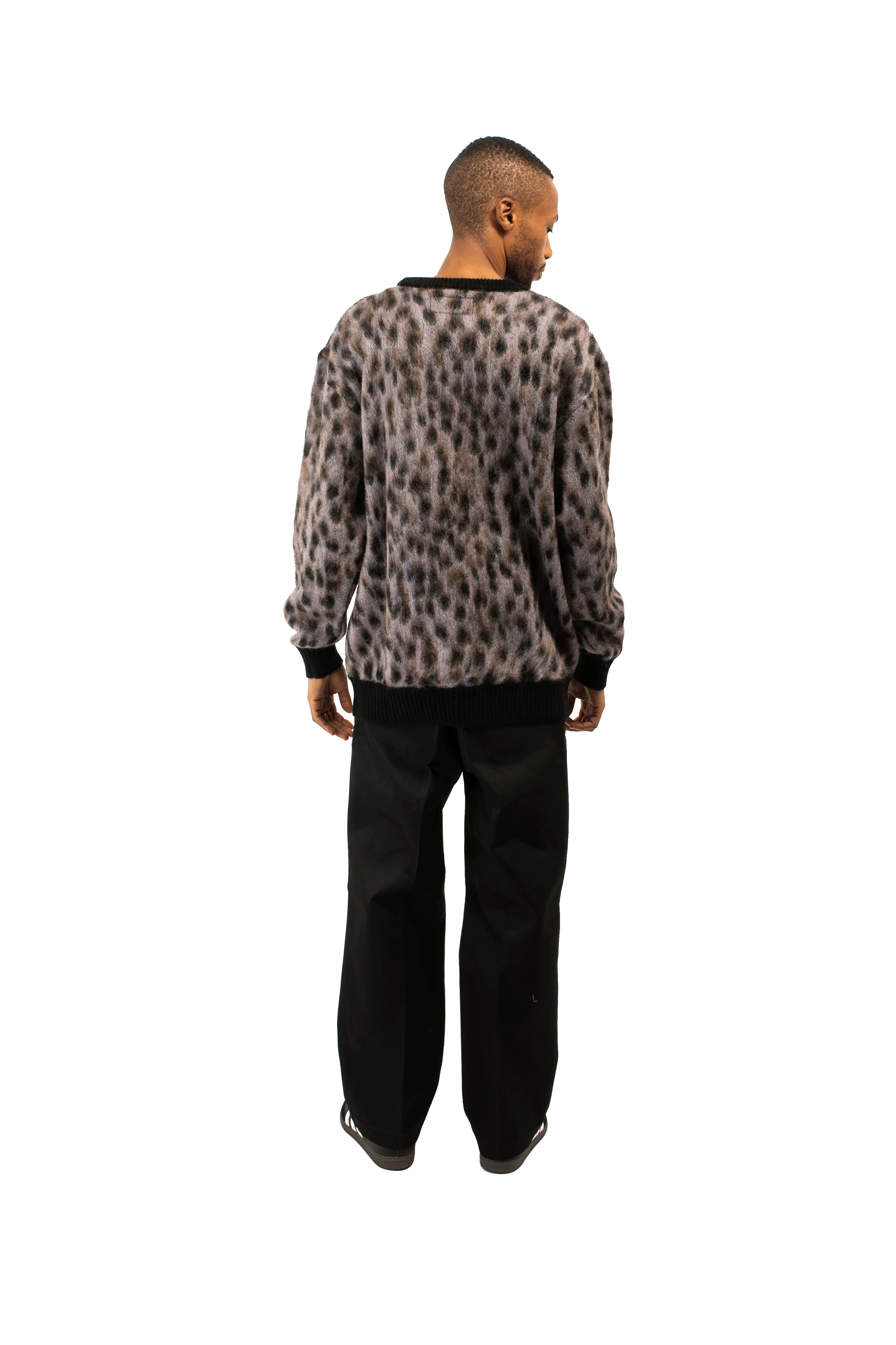 Leopard Mohair Crewneck Sweatershirt