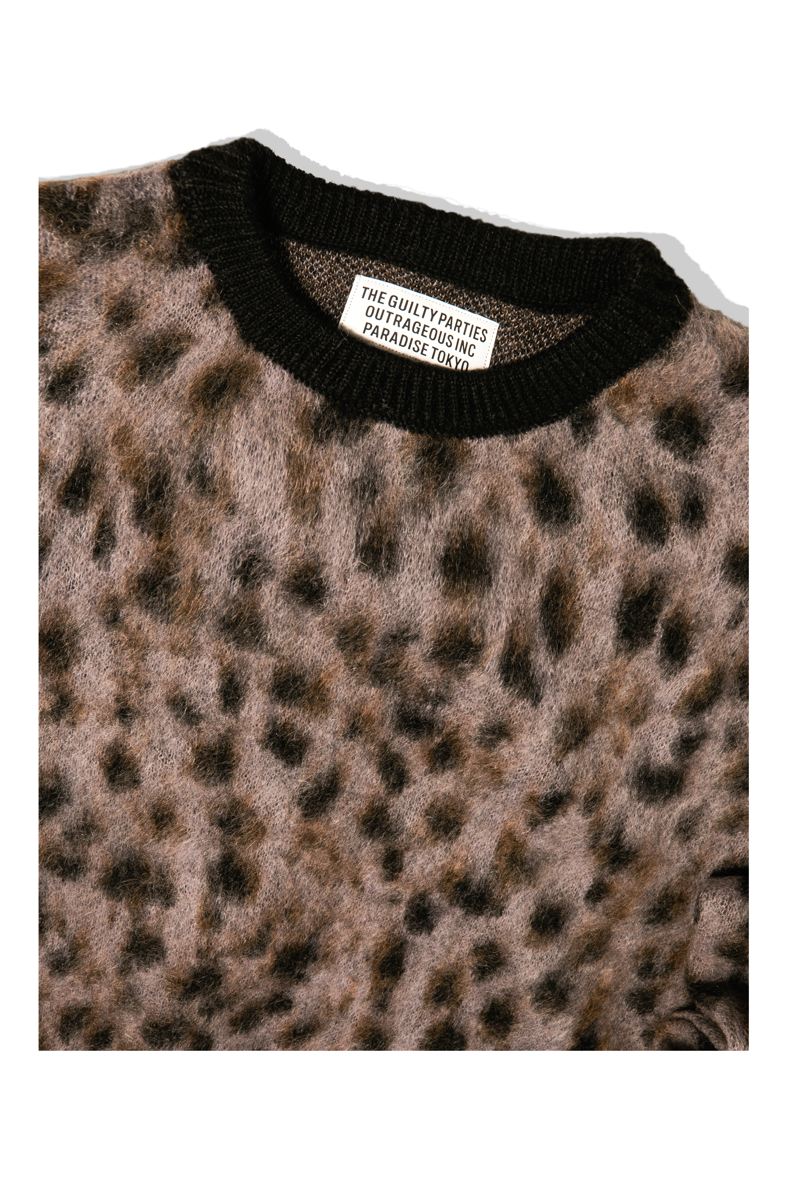 Leopard Mohair Crewneck Sweatershirt