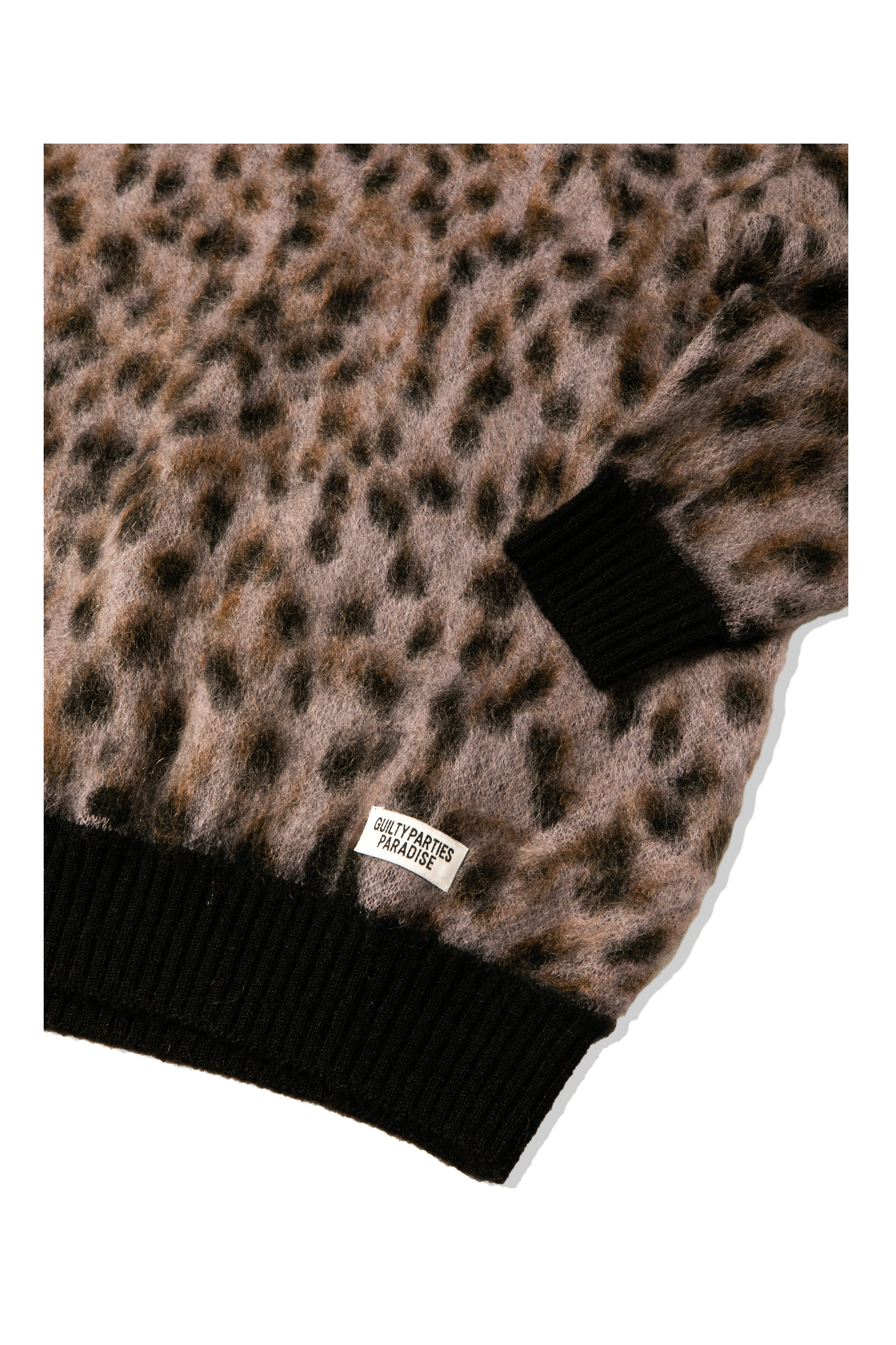 Leopard Mohair Crewneck Sweatershirt