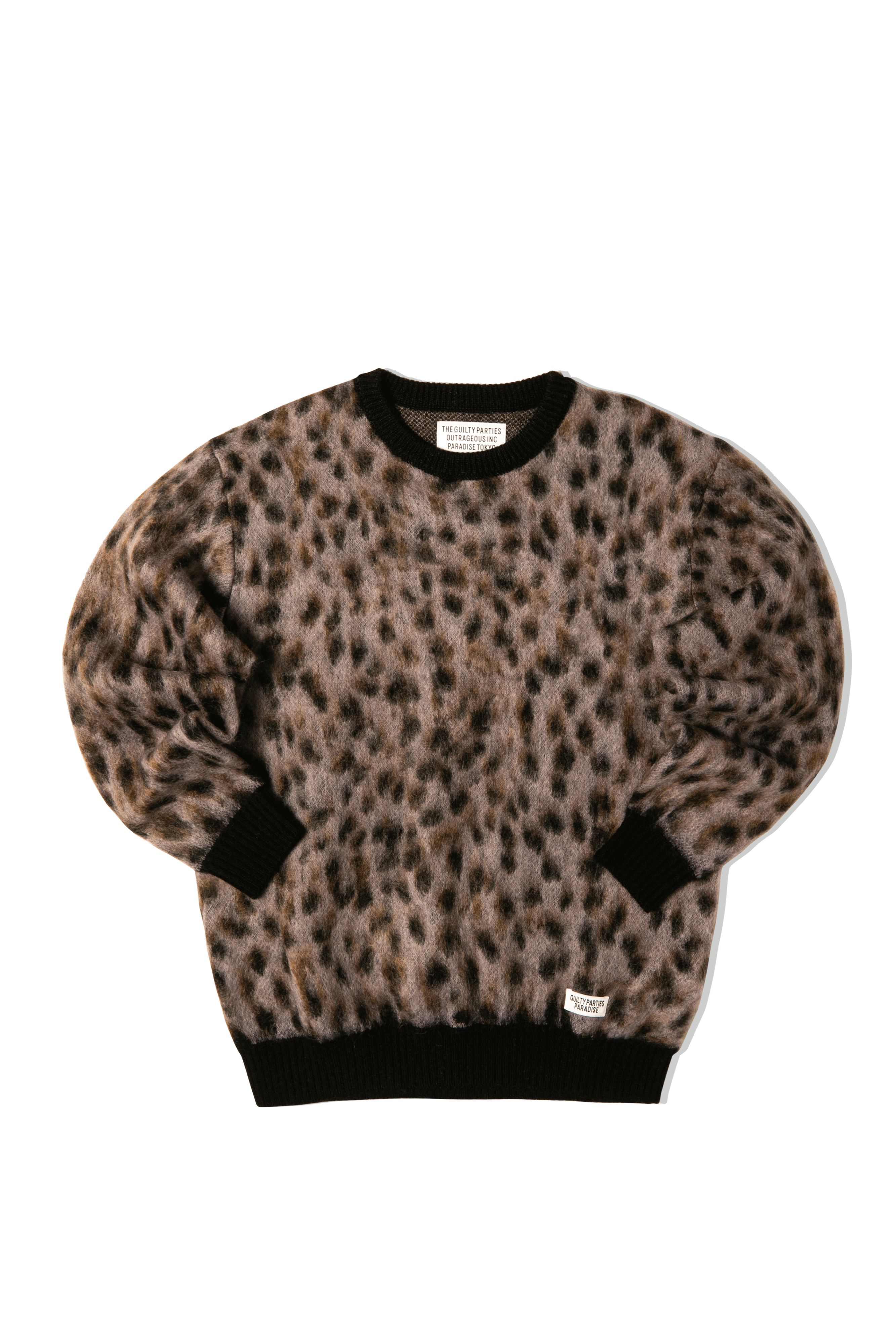 Leopard Mohair Crewneck Sweatershirt