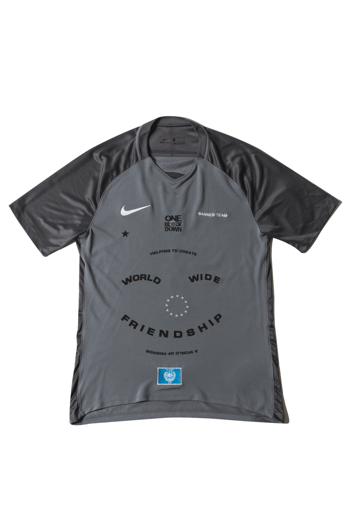 Nike T-Shirts Nike Dry Team OBD 9 Football Jersey Grigio Grigio - One Block Down