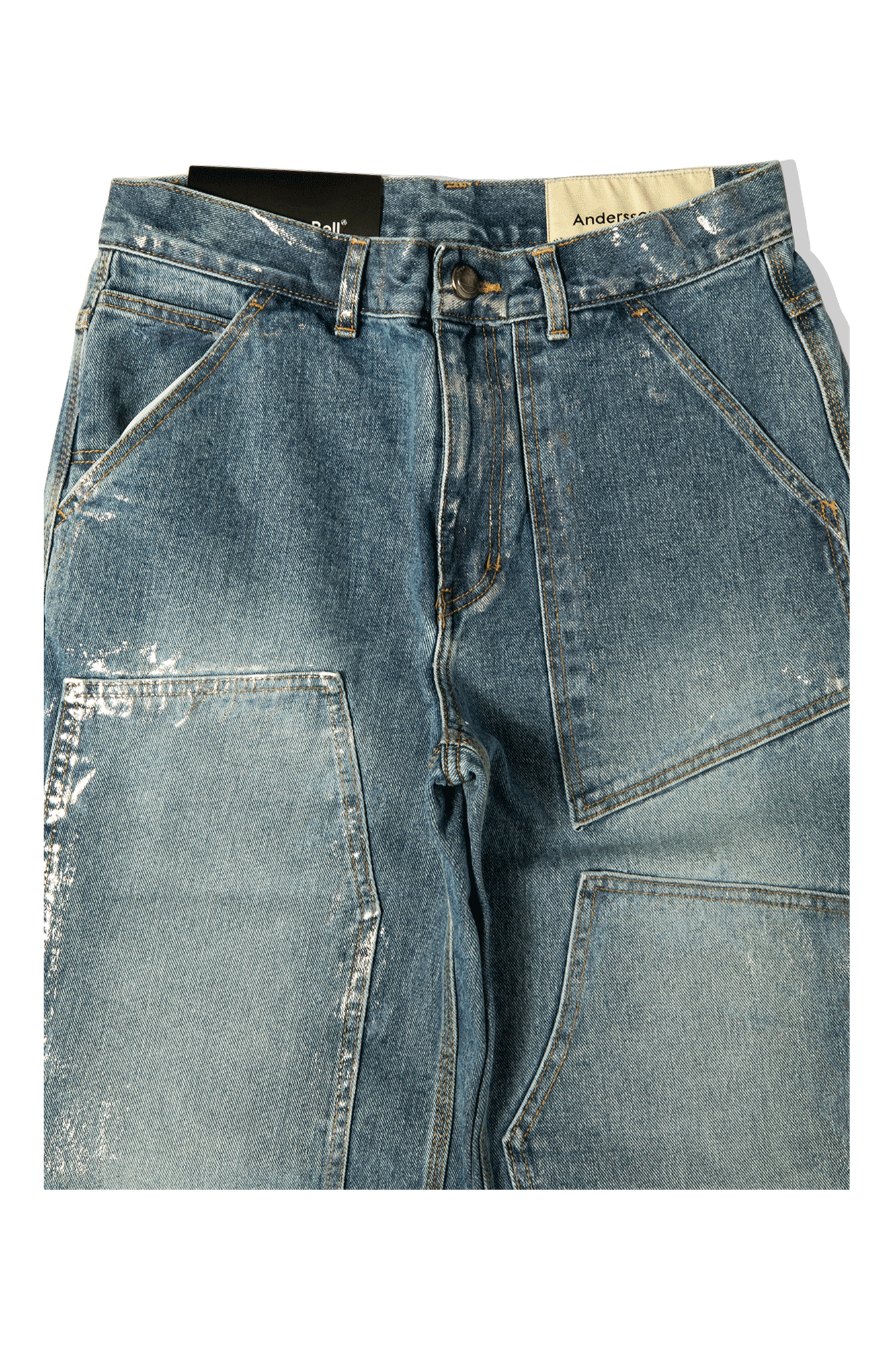 Wax Coated Carpenter Wide Leg Jeans