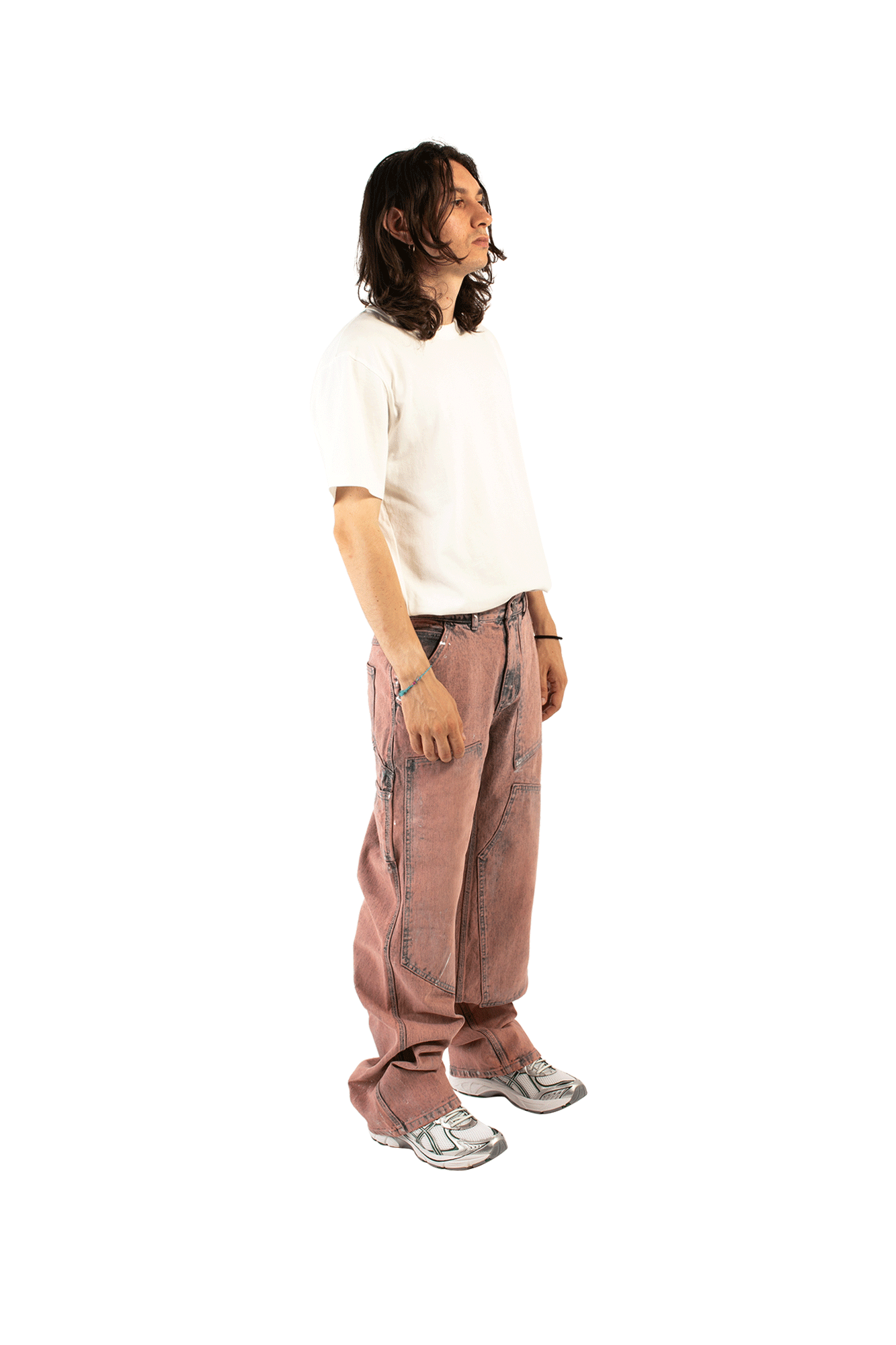 Wax Coated Carpenter Wide Leg Jeans