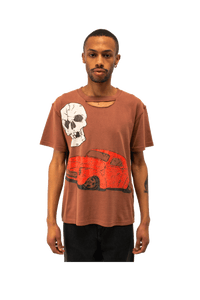 Ripped Collar Skull Red Car