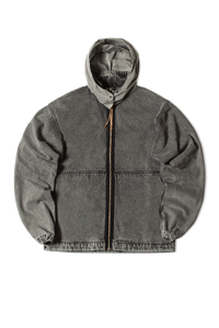 Nylon Hooded Denim Jacket