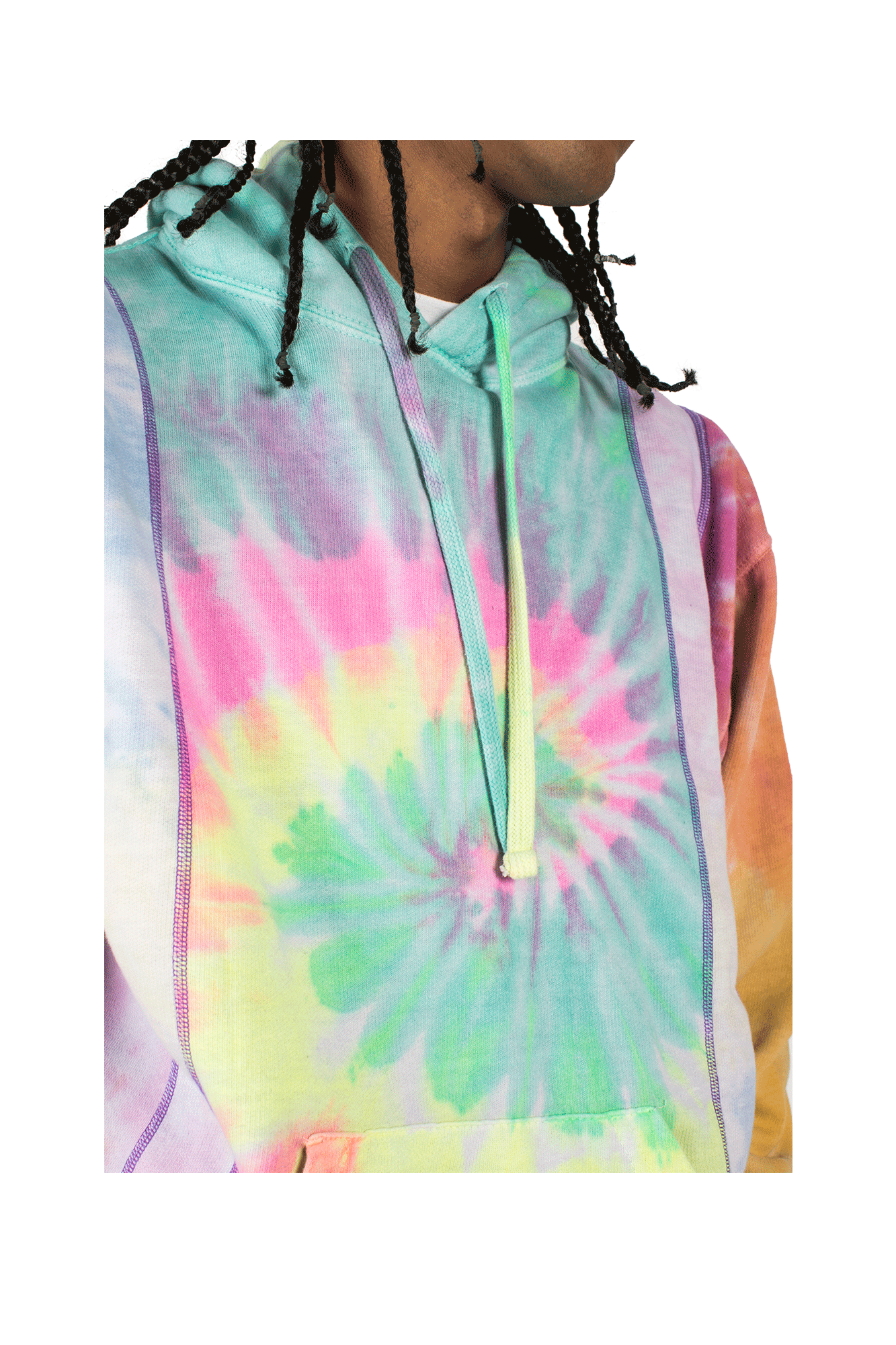 Tie Dye 5 Cuts Hooded Sweatshirt