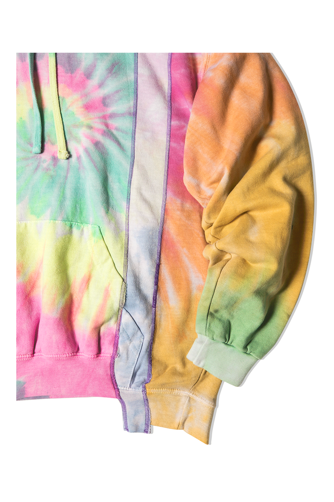 Tie Dye 5 Cuts Hooded Sweatshirt