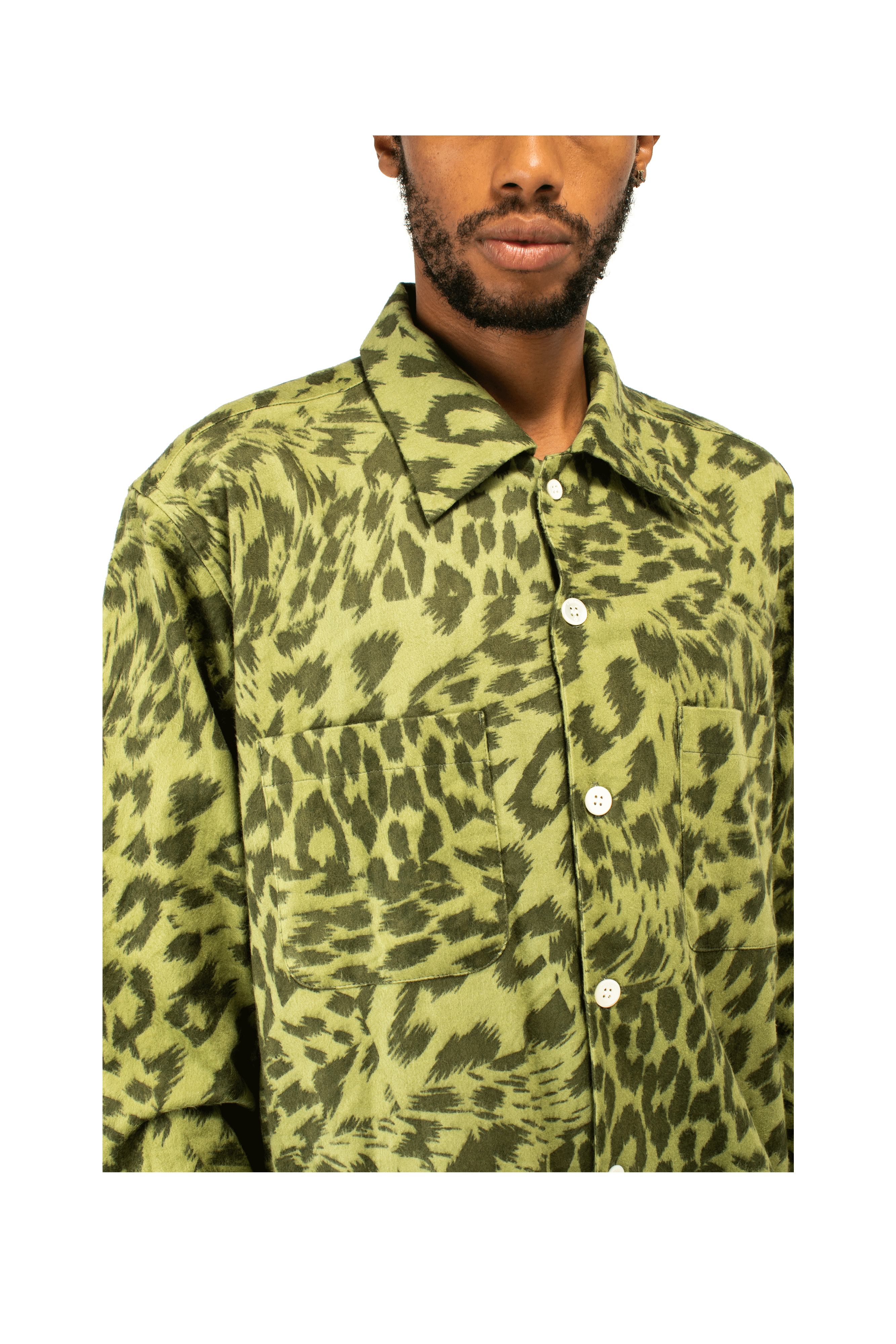 Flannel Open Collar Shirt